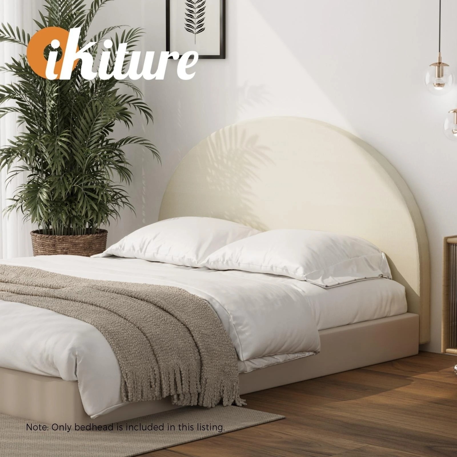 5 Oikiture Bed Head Double Size Headboard Bedhead
 - Beige, 5 of 9