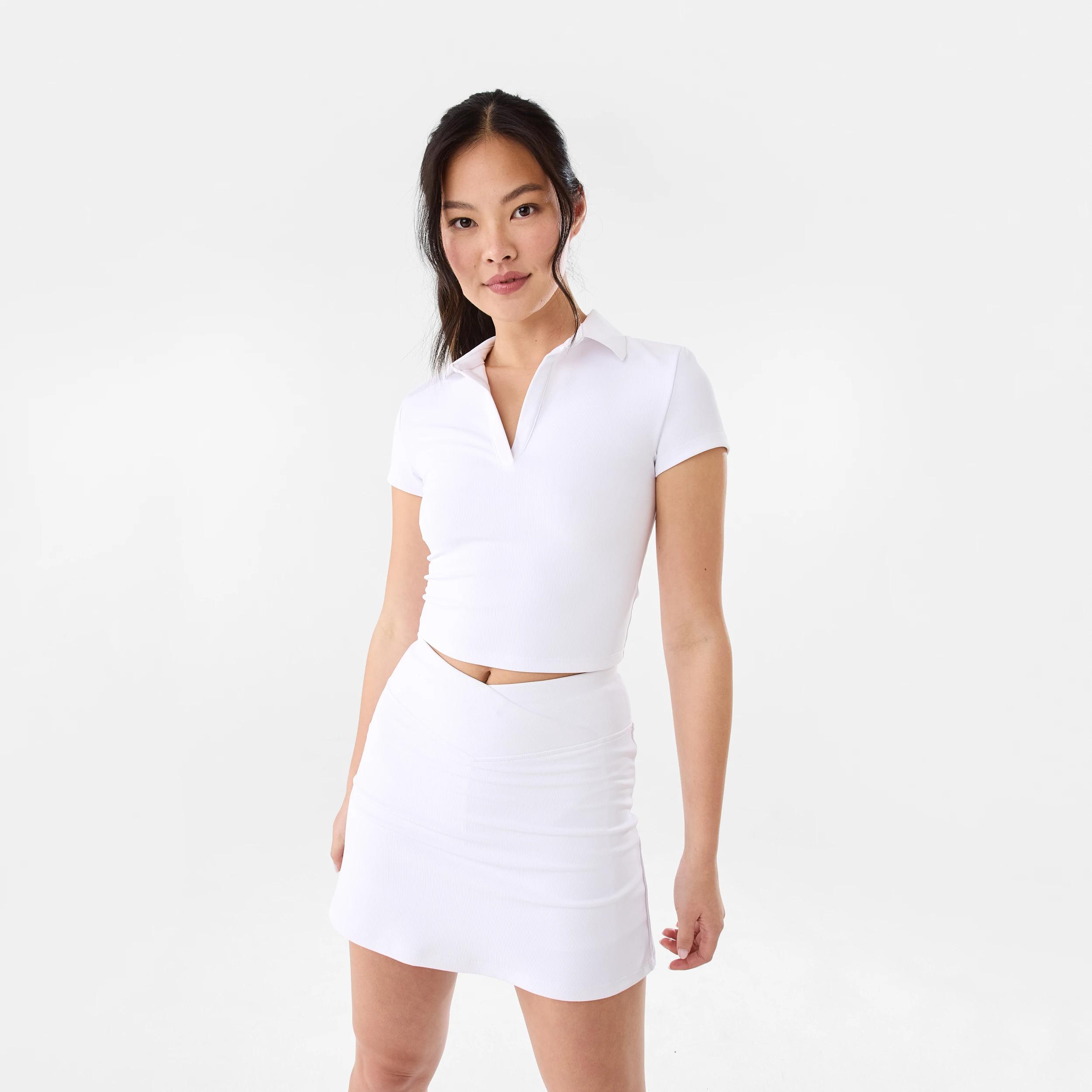 7 Active Womens Rib V-Skort White, 7 of 7