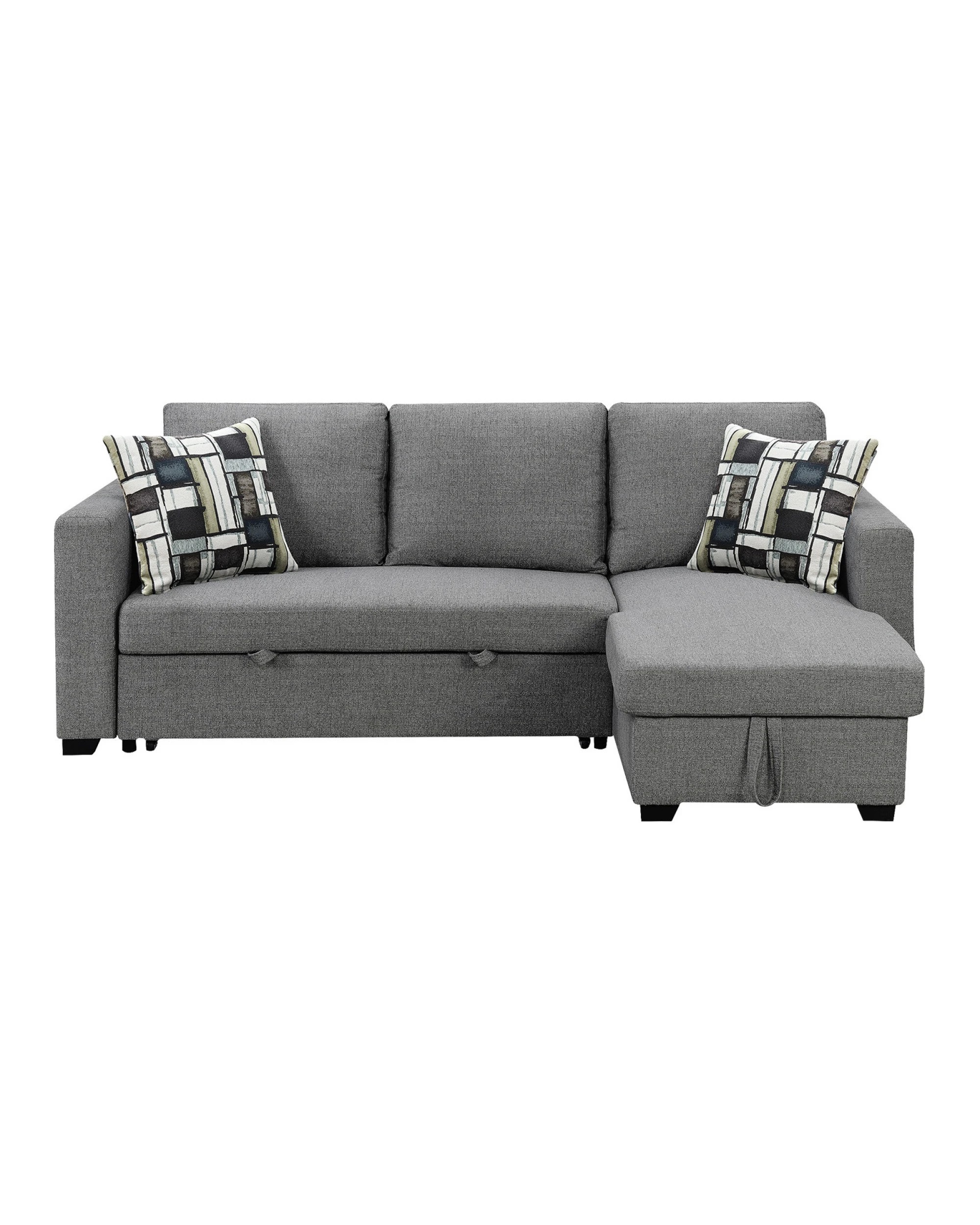 4 Fontana Pullout Sofa Bed With Storage Chaise Lounge Sarantino - Grey, 4 of 10