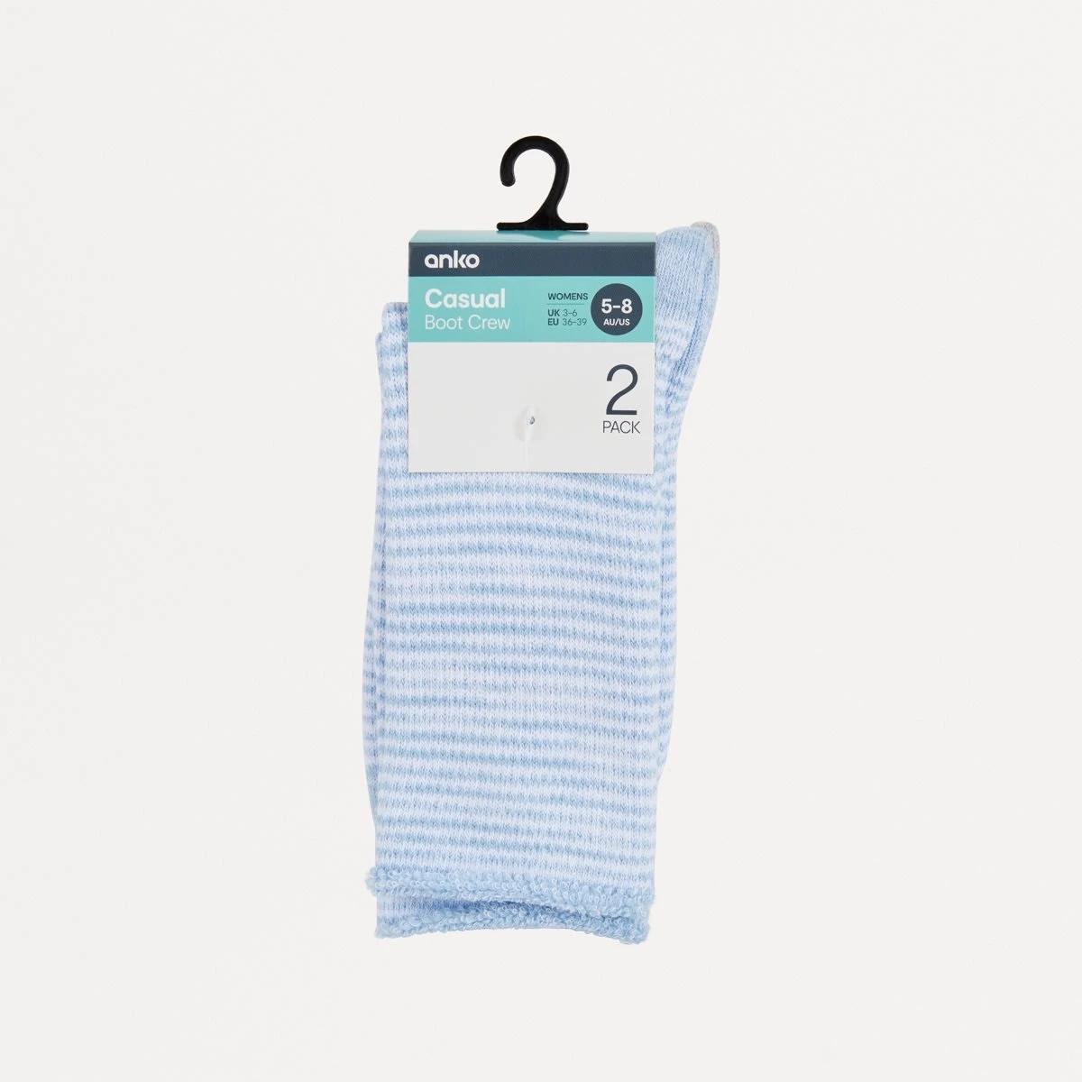 3 2 Pack Outdoor Hiking Socks Blu Stripe, 3 of 3