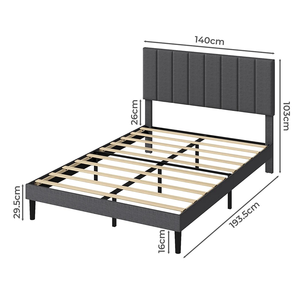 3 Levede Double Size Bed Frame Upholstered, 3 of 8