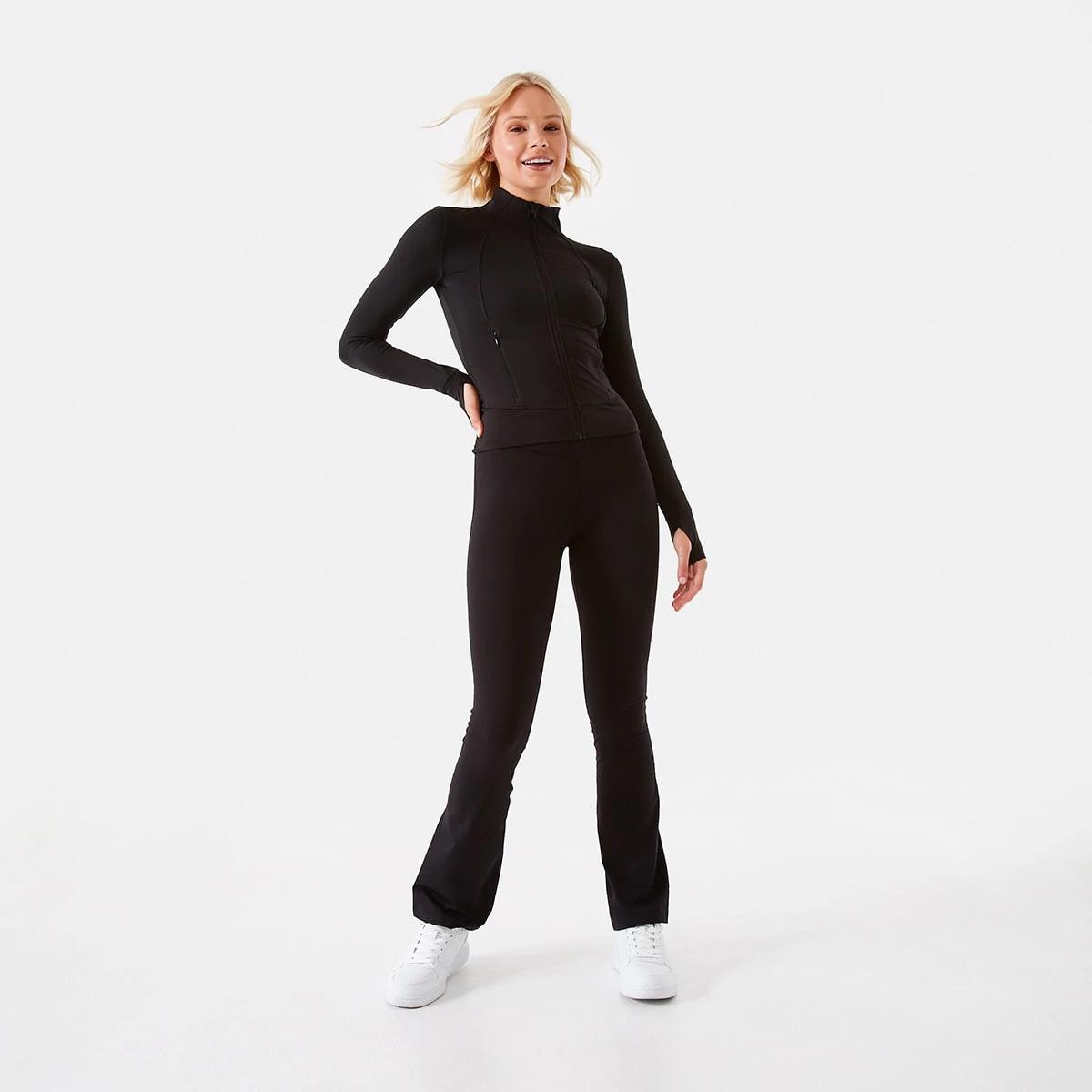 2 Active Womens Long Sleeve Ultrasoft Jacket BLACK, 2 of 9