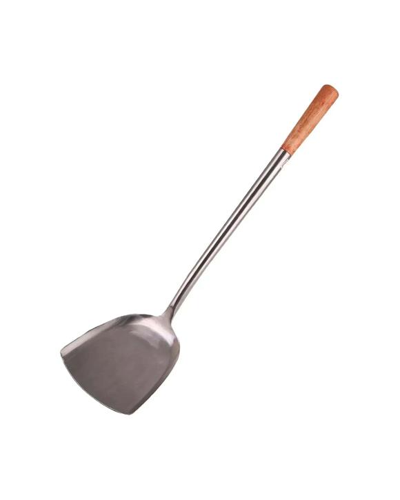 D.Line Stainless Steel Heat Resistant Wok Spatula With Wooden Handle - Silver
