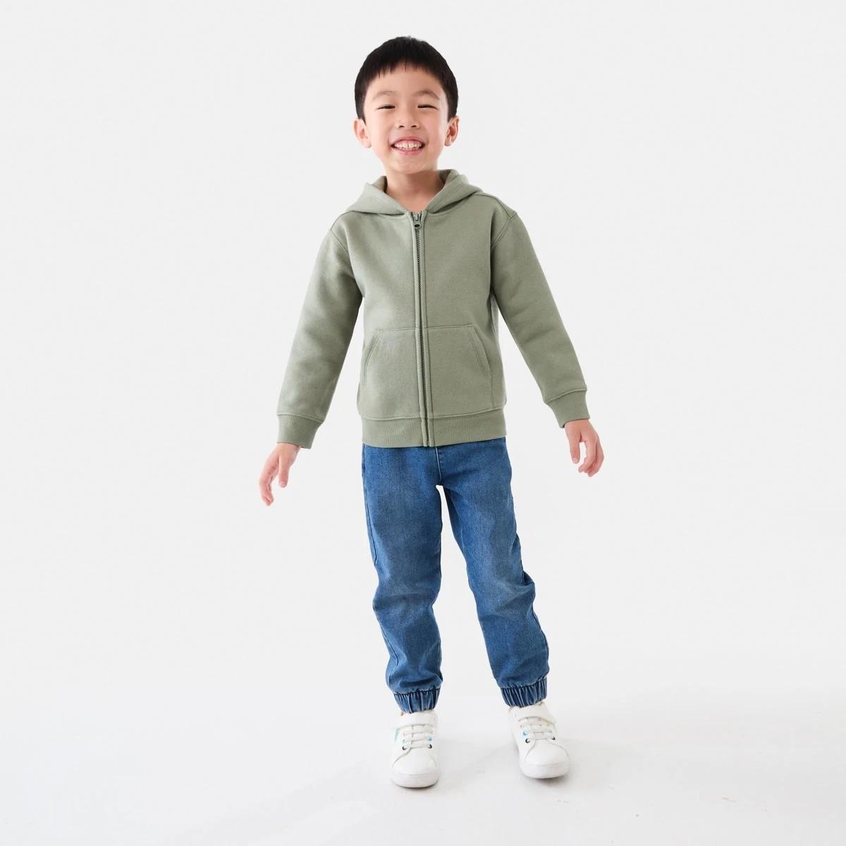 7 Plain Zip Through Hoodie Sea Spray, 7 of 10