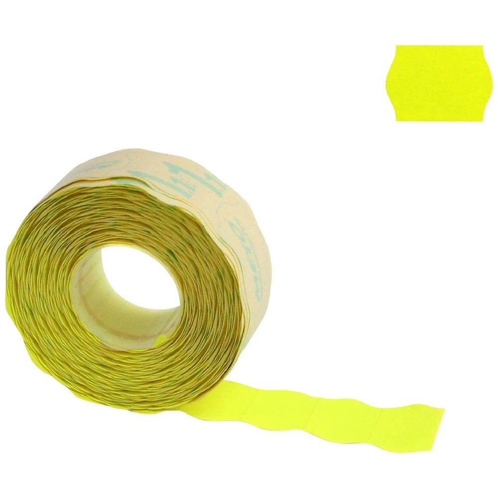 1 Meto Removable Labels 22 x 12mm Fluoro Yellow 5 Pack, 1 of 2