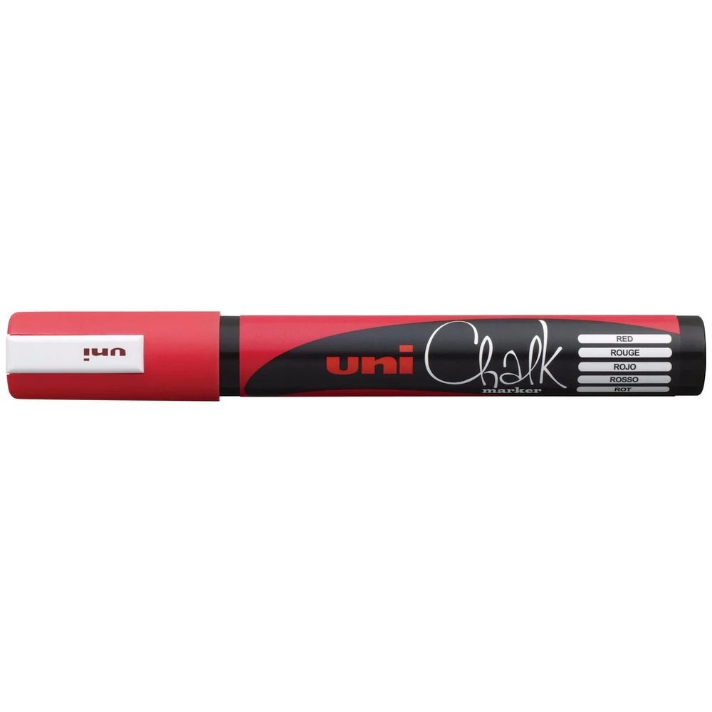 2 Uni Liquid Chalk Marker Bullet Tip Red, 2 of 3