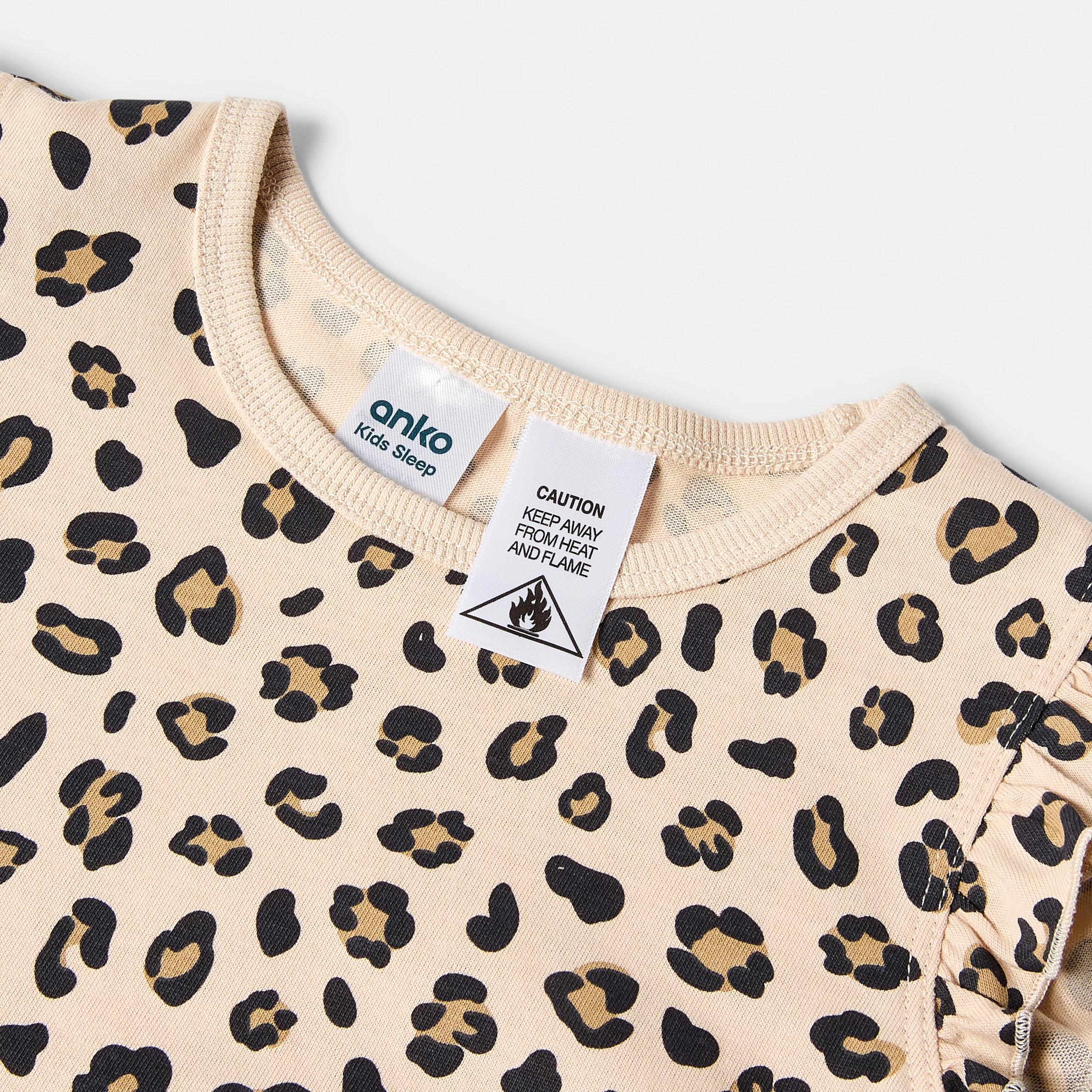 9 Short Sleeve Jersey Pyjama Set LEOPARD PRINT, 9 of 10