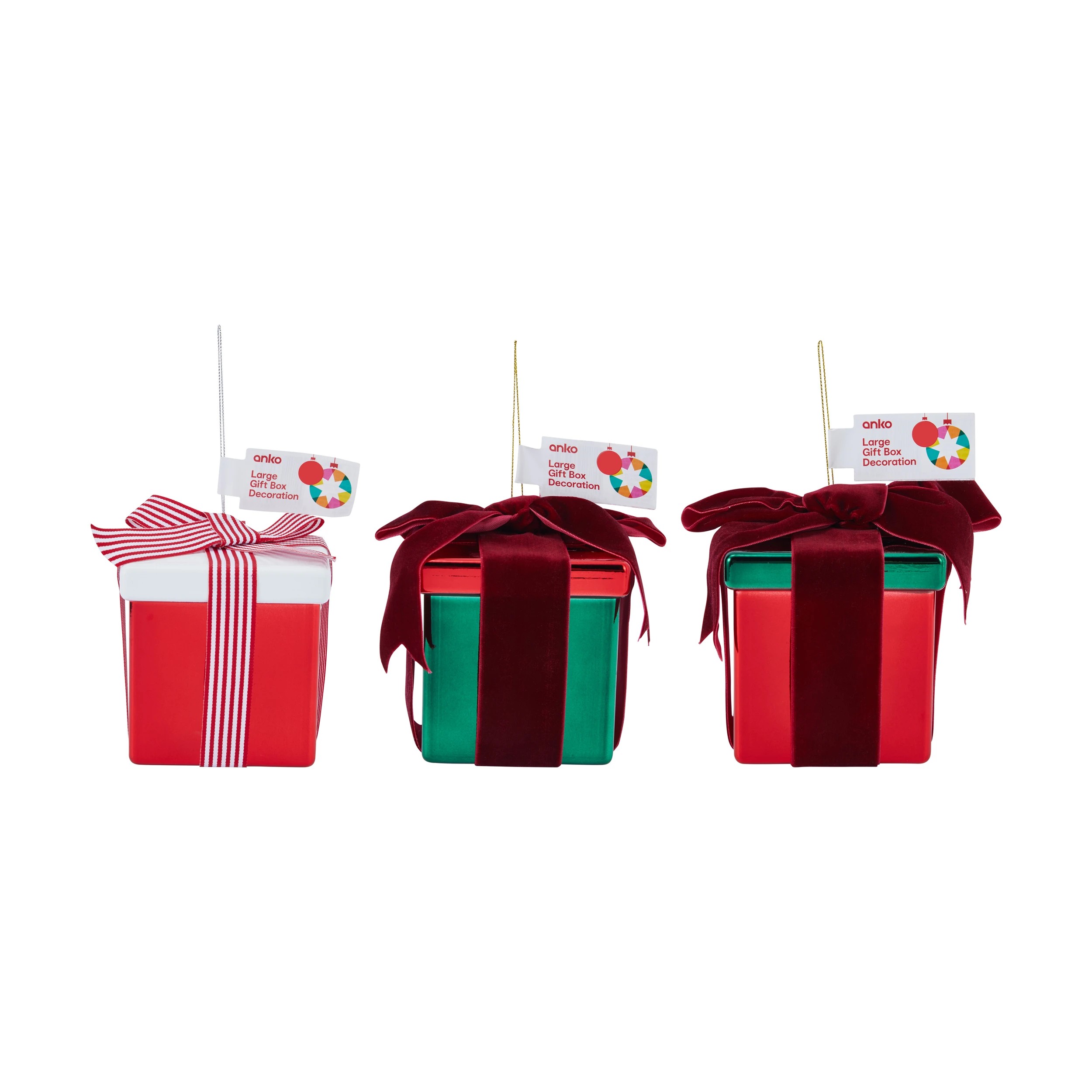 6 Large Gift Box Decoration - Assorted, 6 of 6