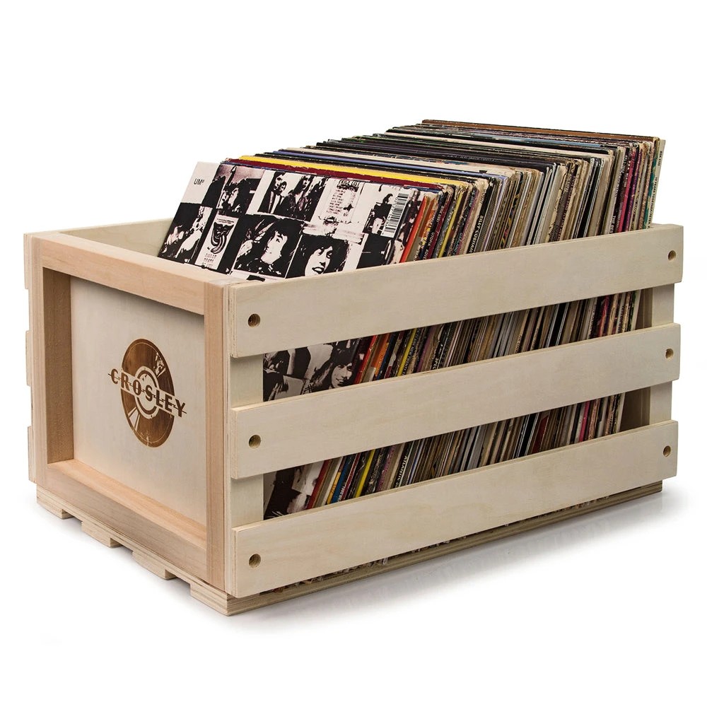 2 Crosley Voyager Bluetooth Portable Turntable - Floral + Bundled Record Storage Crate - Pattern, 2 of 5