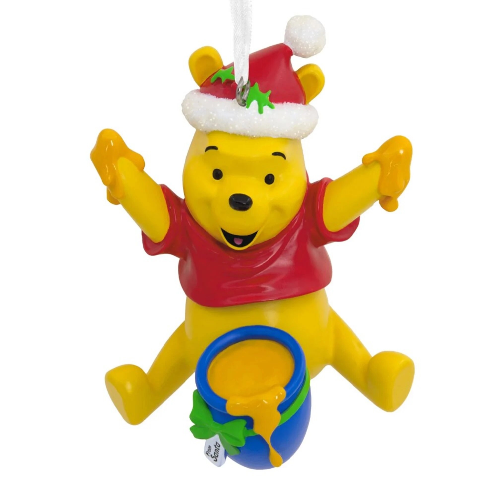 1 Disney - Winnie the Pooh - Santa Pooh with Honey Pot Hallmark Christmas Ornament - Multi-Coloured,Yellow, 1 of 2