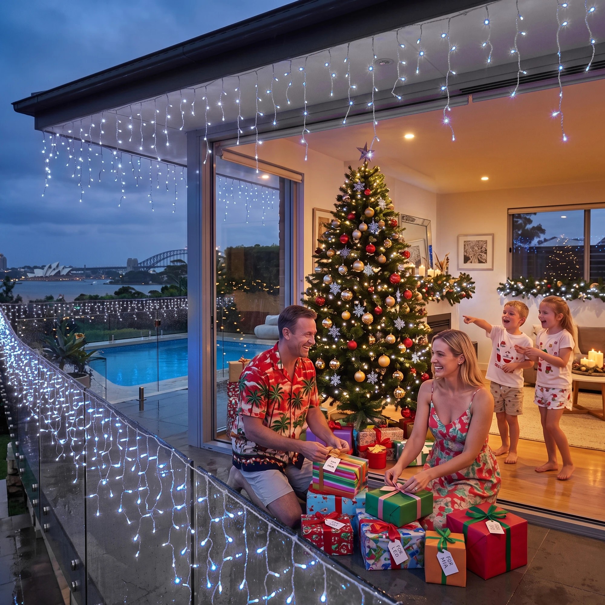 8 Jingle Jollys 32M Christmas Lights Solar Icicle String Lights 960 LED - Blue, 8 of 10