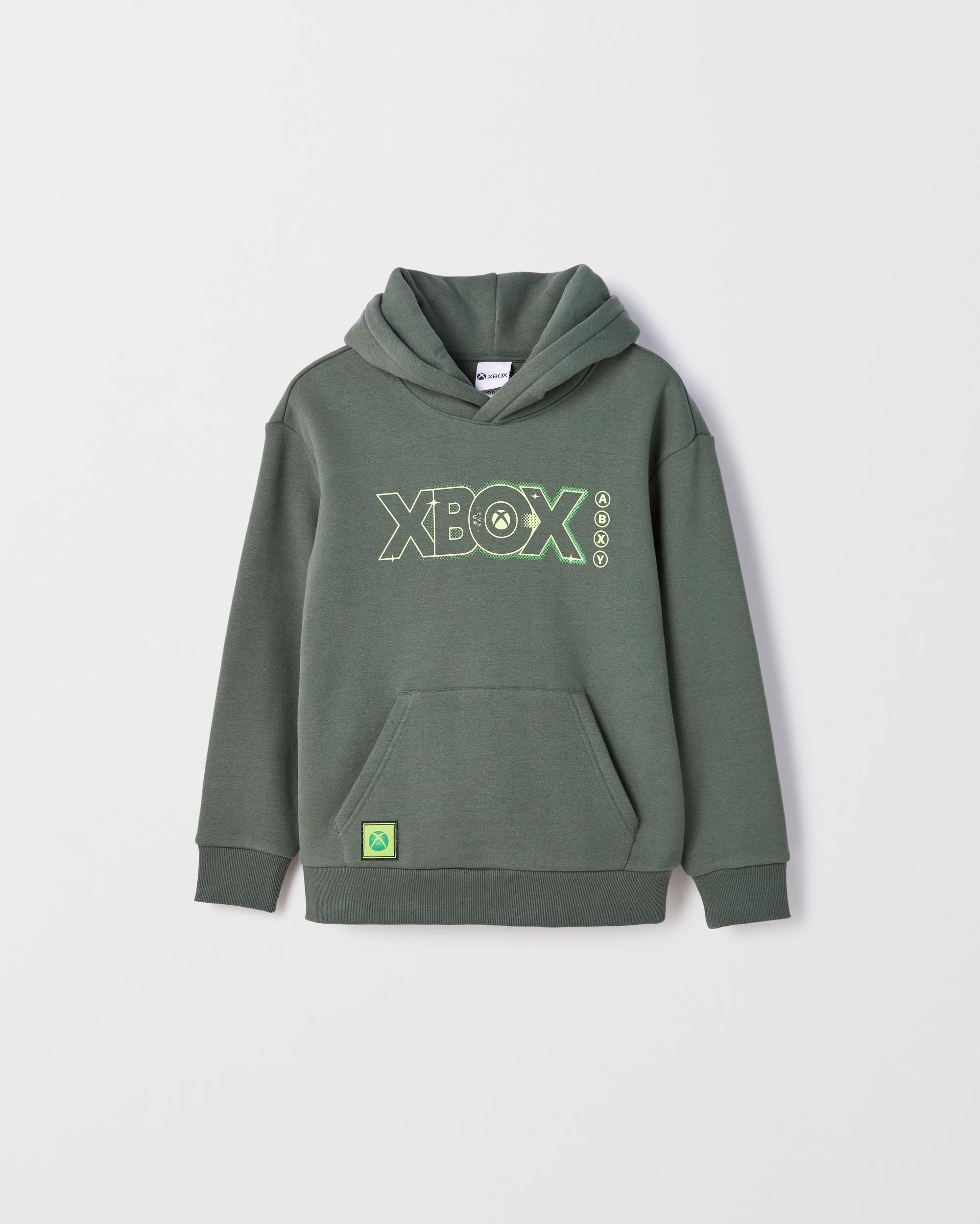 5 X-Box  Xbox Australian Cotton Blend Popover Hooded Jumper GREEN, 5 of 7