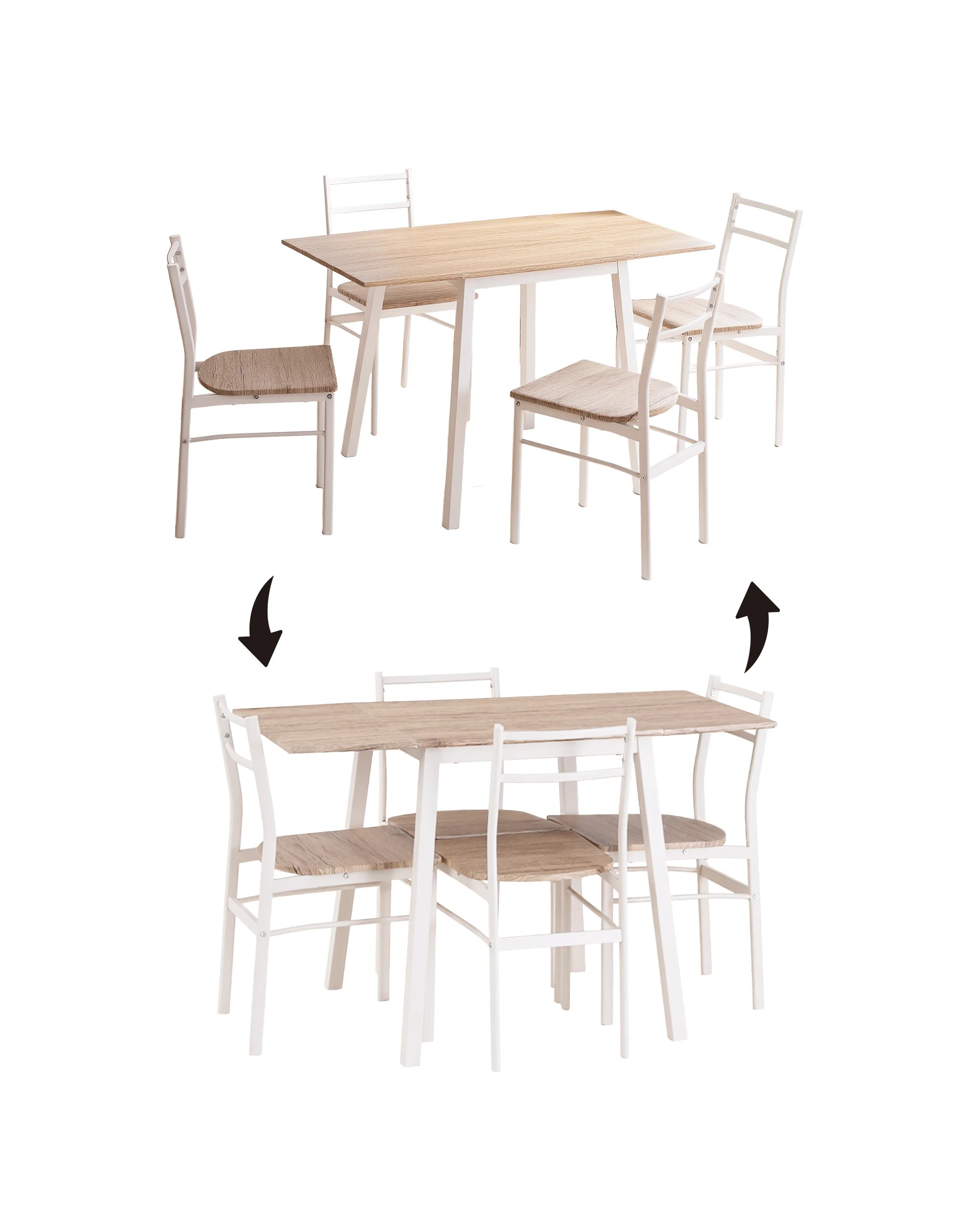4 Artiss Dining Table and Chairs Set 5pcs Foldable Kitchen Furniture - Natural, 4 of 10