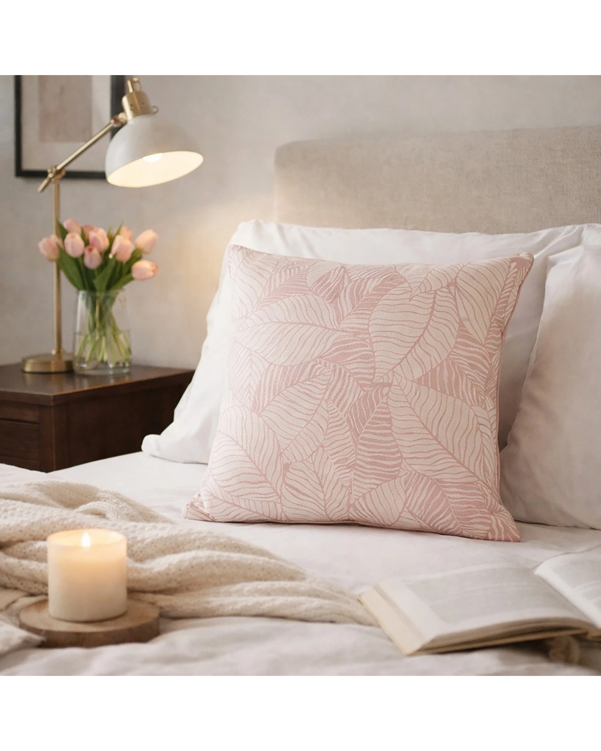 5 Urban Style Decorative Leaves Lounge Cushion Throw Pillow 45x45cm - Pink, 5 of 6