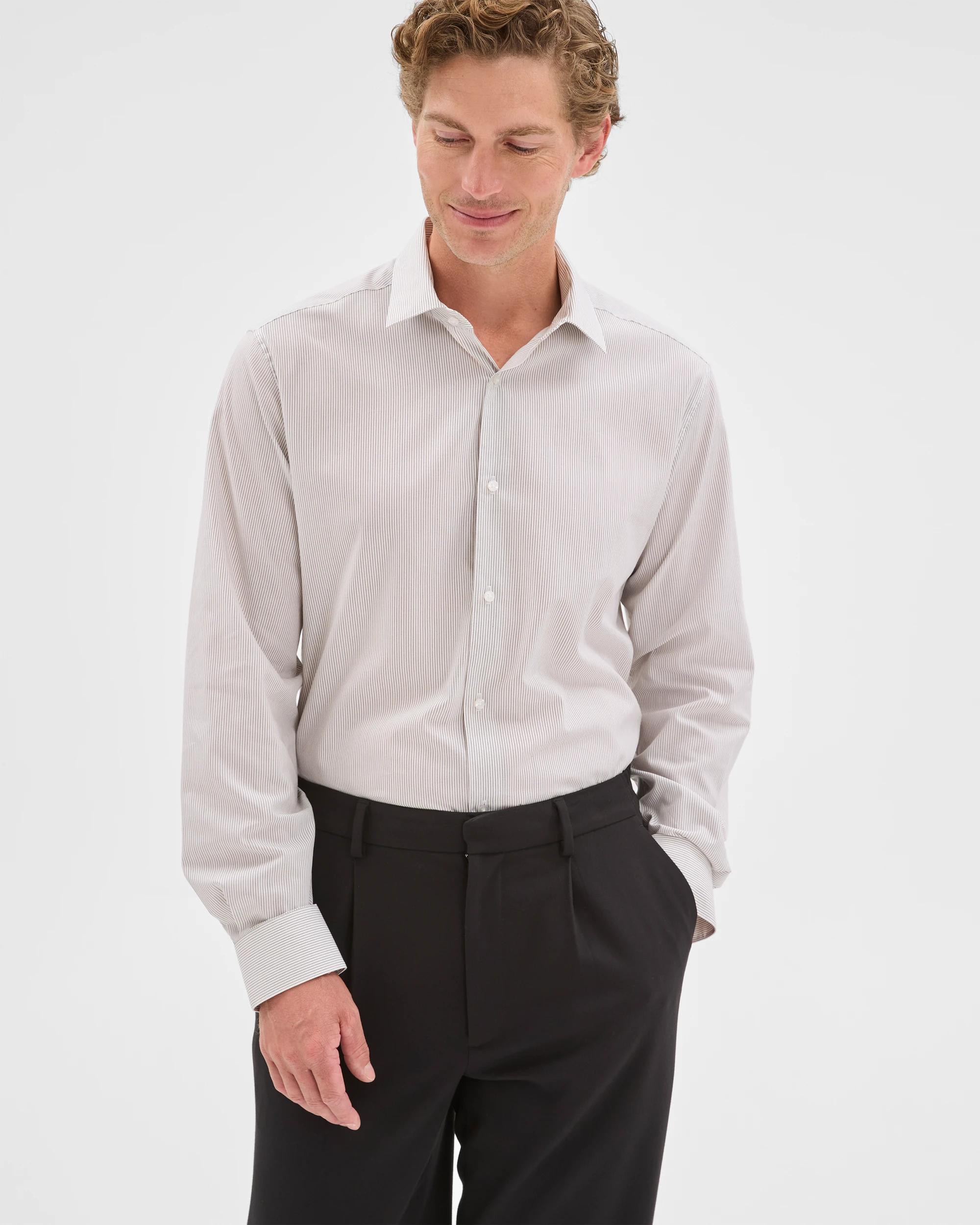 1 Preview Australian Cotton Business Shirt BROWN STONE, 1 of 7