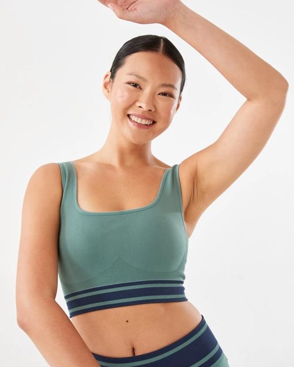 Active Womens Seamfree Square Tipping Crop Top