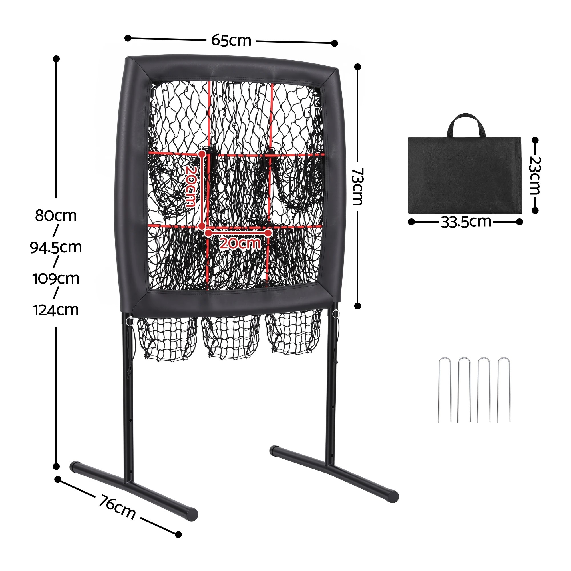 2 Everfit Baseball Pitching Net Training Target Softball Practice 9 Hole - Black, 2 of 9