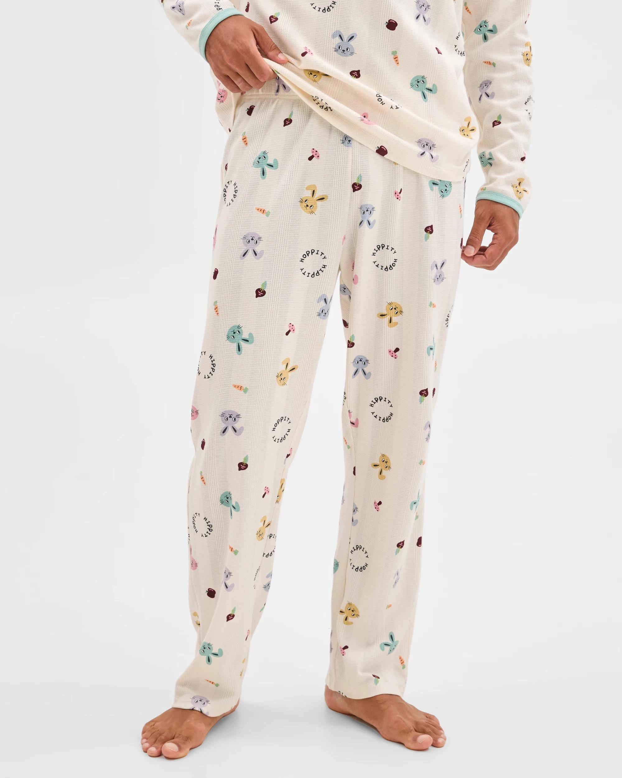 6 Target Man Family Matching Australian Cotton Easter Mens Pyjama Set - Bunny Head WAFFLE BUNNY, 6 of 9