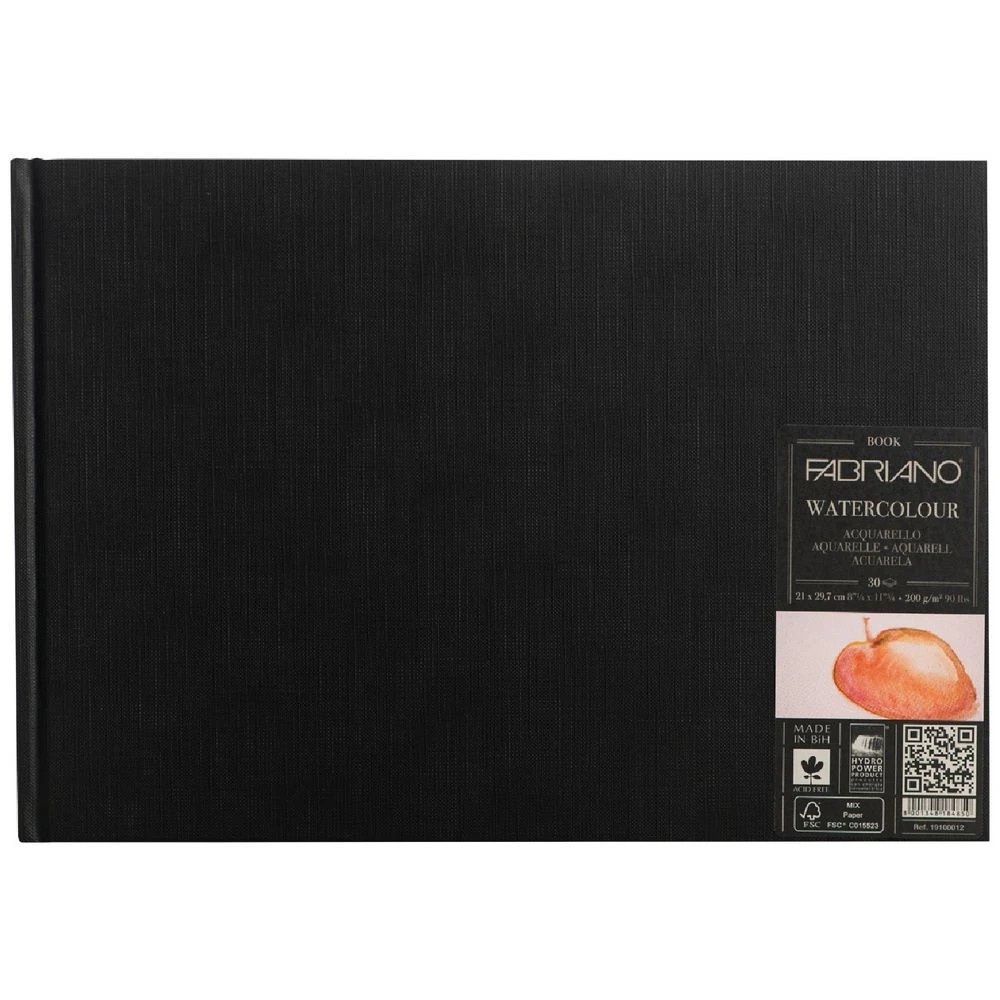 1 Fabriano A4 Hard Cover Watercolour Journal 200gsm 30 Sheets, 1 of 3