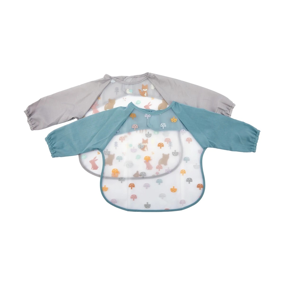 1 2 Pack Sleeved Bibs - Animals, 1 of 6