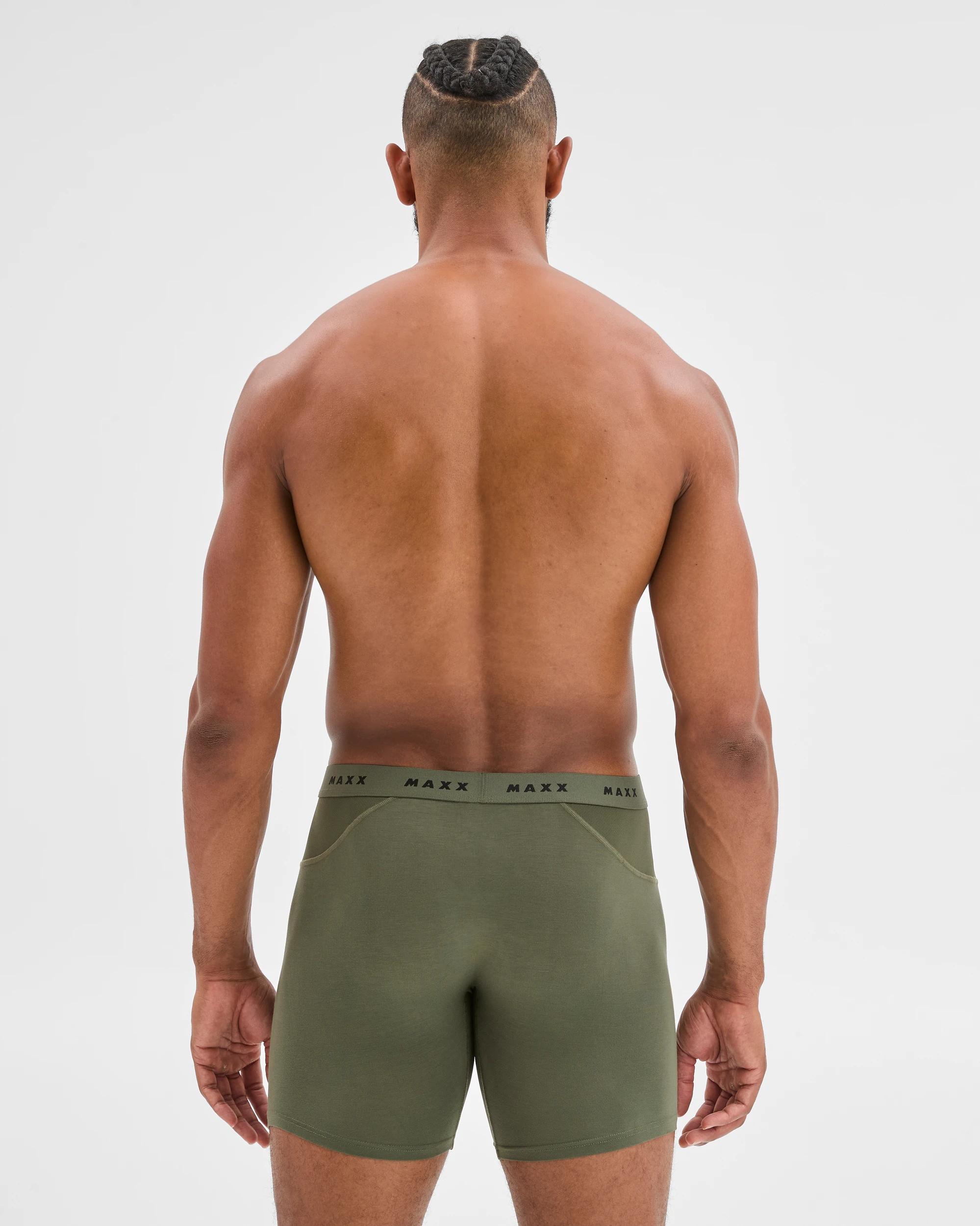 2 Maxx Bamboo Long Length Anti-Chafe Trunks BEETLE, 2 of 3