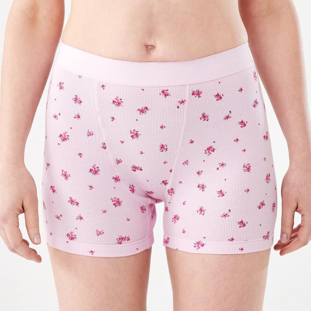 6 3 Pack Cotton Boyfriend Shorts PINK ROSE, WHITE, BRIGHT TURQUOISE, 6 of 9