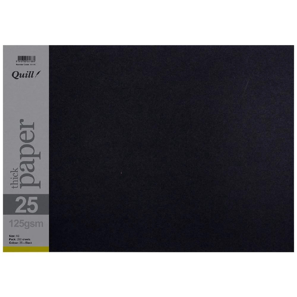 3 Quill A3 125gsm Paper Black 250 Pack, 3 of 3