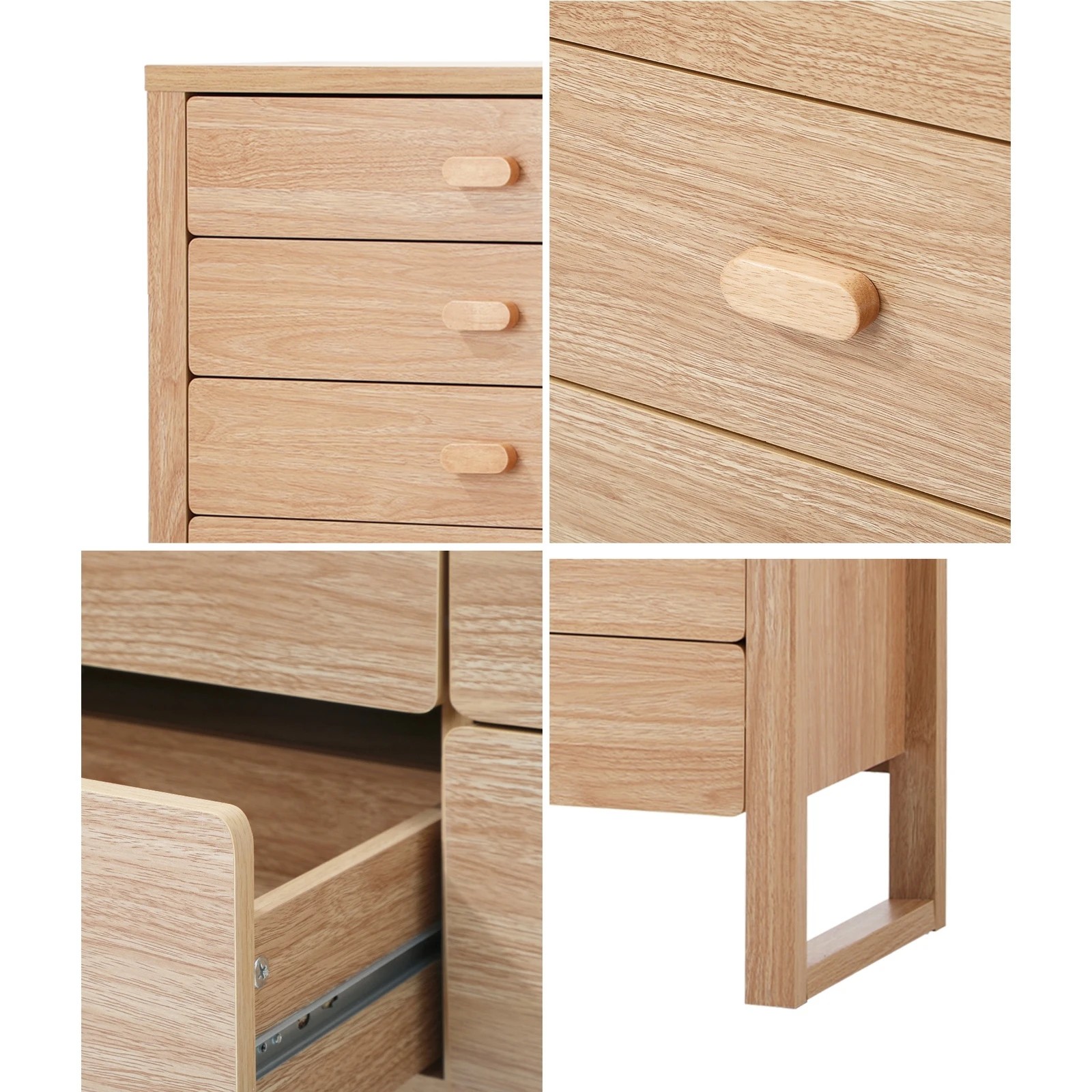 5 Oikiture 5 Chest of Drawers Dresser Tallboy Storage Desk Bedroom - Natural, 5 of 8