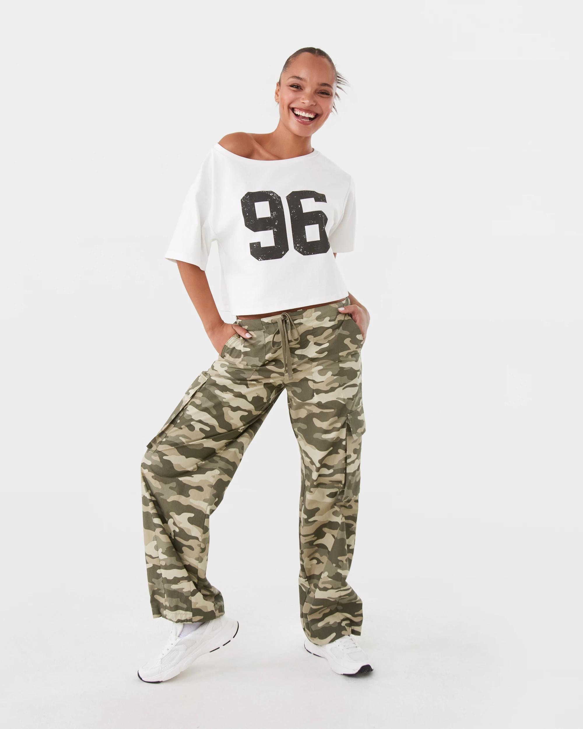 2 Off The Shoulder Print T-shirt Snw White, 2 of 10