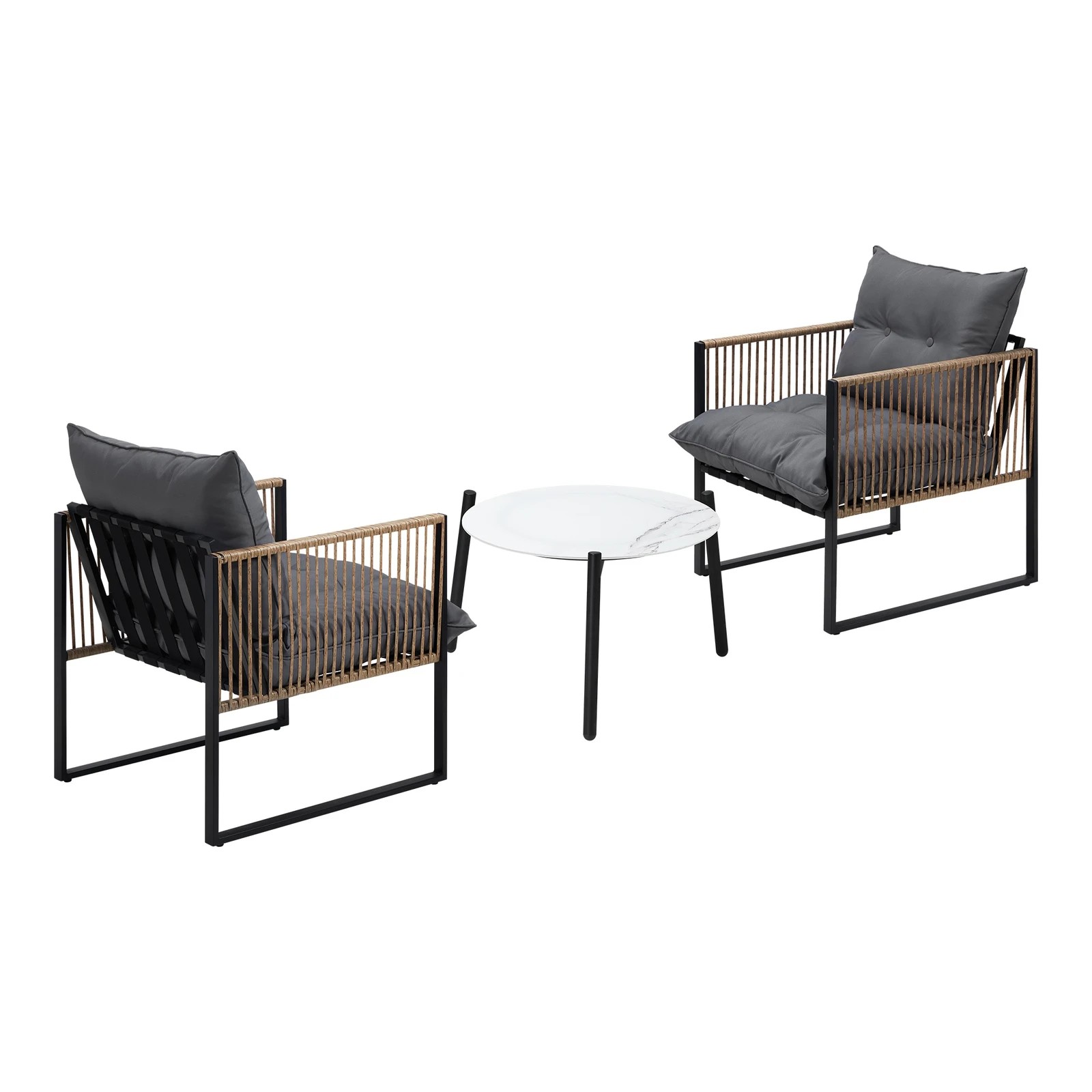 5 Livsip Outdoor Patio Set Furniture 50cm Coffee Table Rattan Chairs 3pcs
 - Multi, 5 of 10