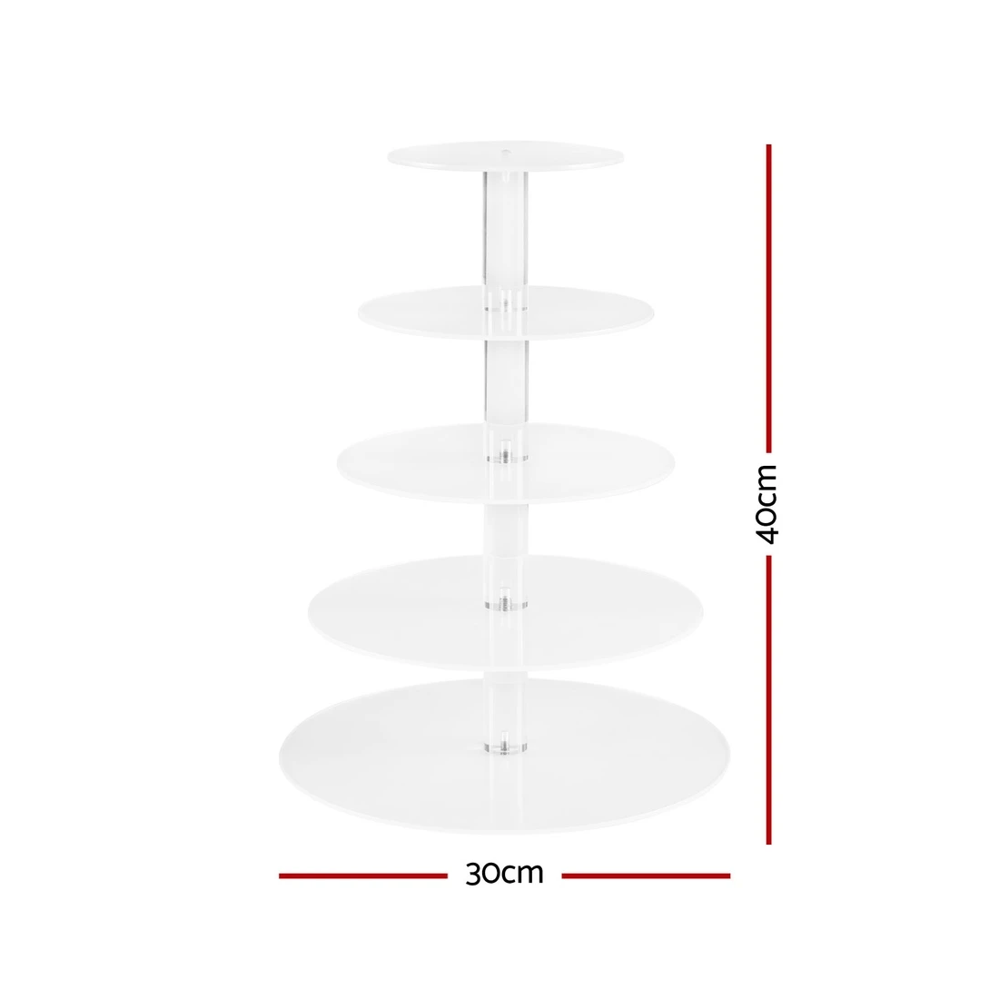 2 5-Star Chef Cake Stand 5 Tiers Acrylic Holder Display Round Clear Wedding Party - Clear, 2 of 5