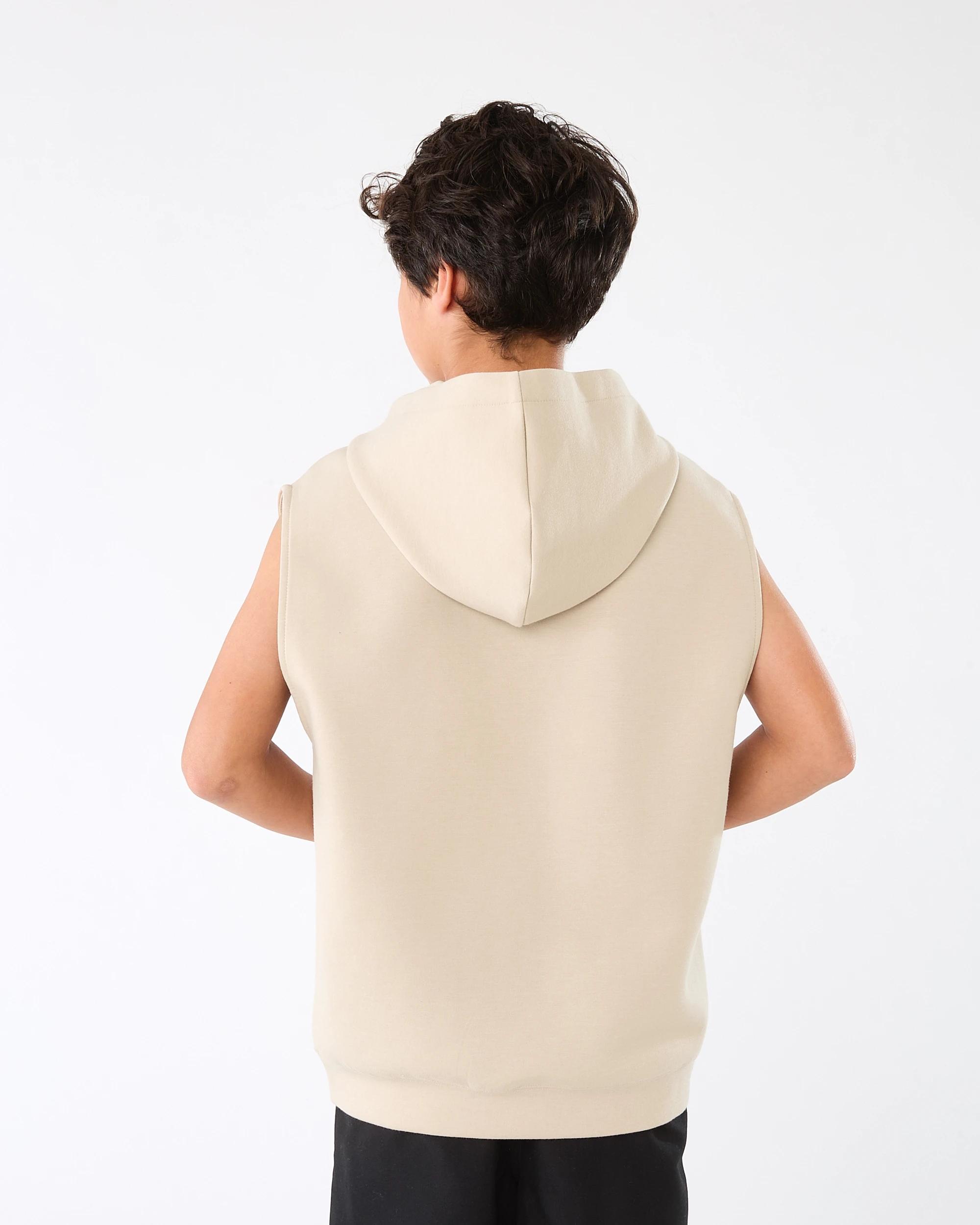 2 Active Kids Sleeveless Hoodie Brn Slogan, 2 of 7