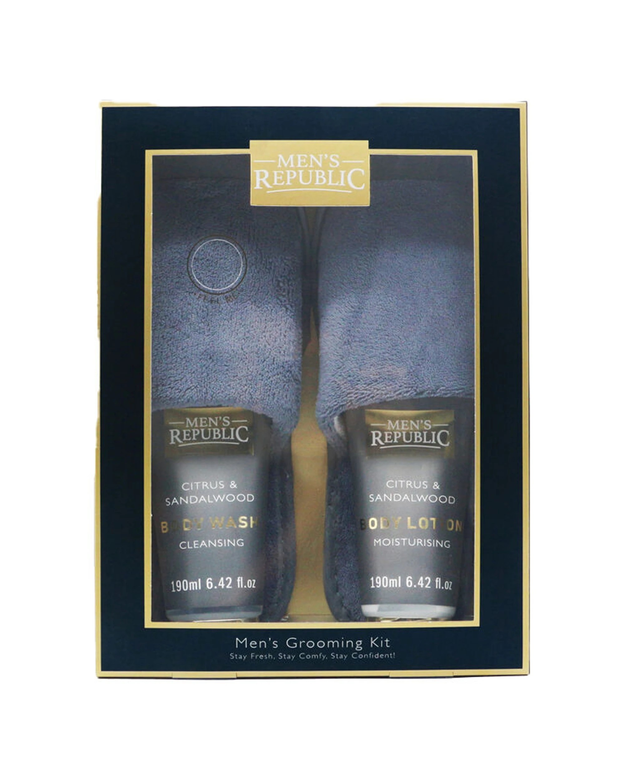 1 Mens Republic Grooming And Slippers Kit Comfort And Relaxation Set For Men - Grey, 1 of 3
