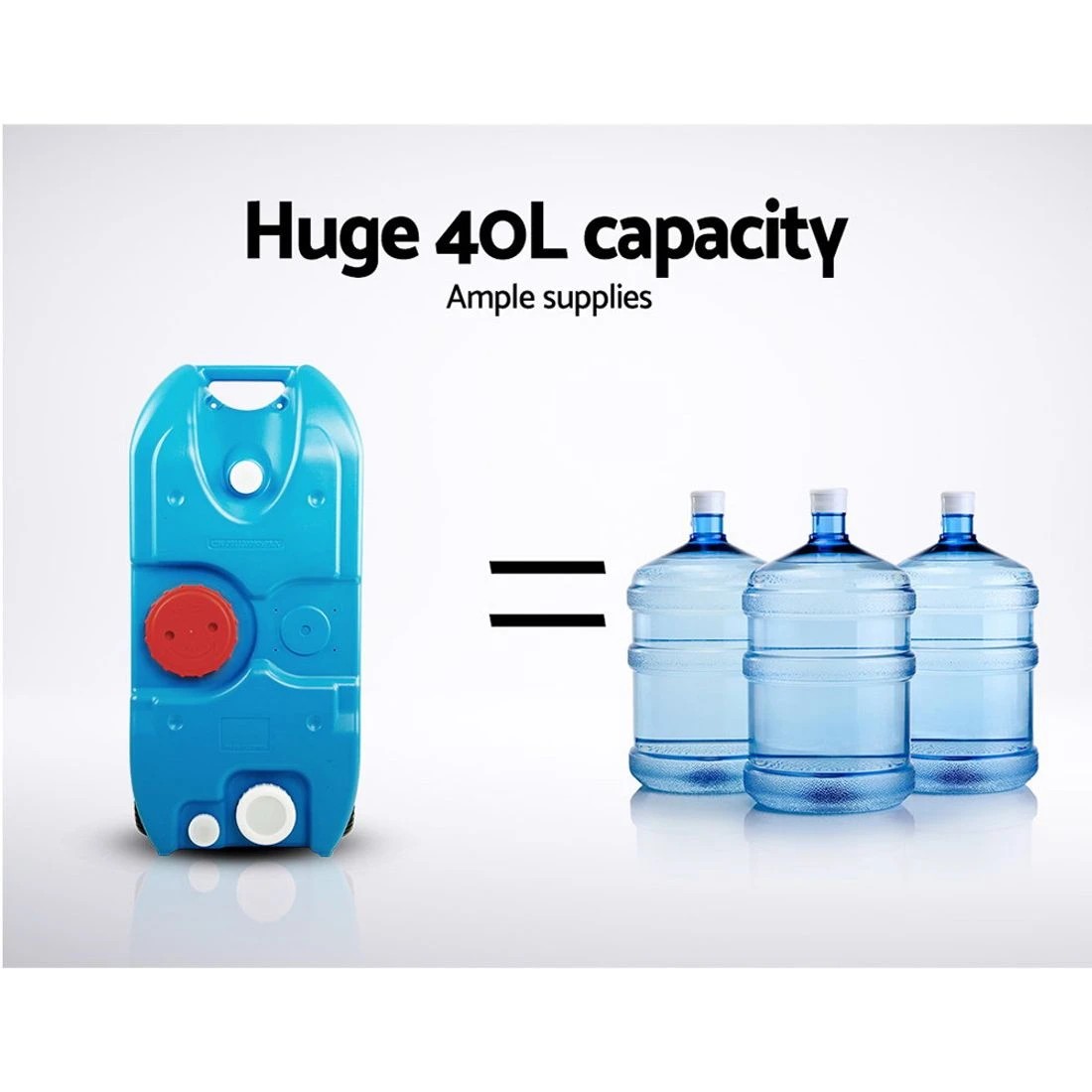 3 Weisshorn 40L Portable Wheel Water Tank Camping Caravan Storage - Blue, 3 of 8