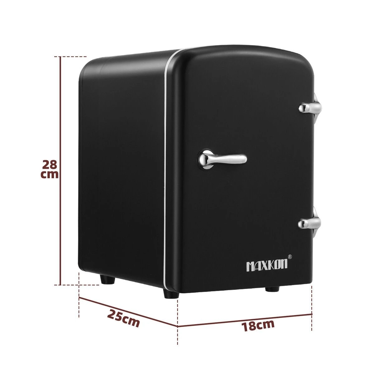 2 Maxkon Black Mini Fridge 4L 6 Can Portable Cooler Warmer Personal Countertop Refrigerator for Home Office Bar Car Drinks, 2 of 7