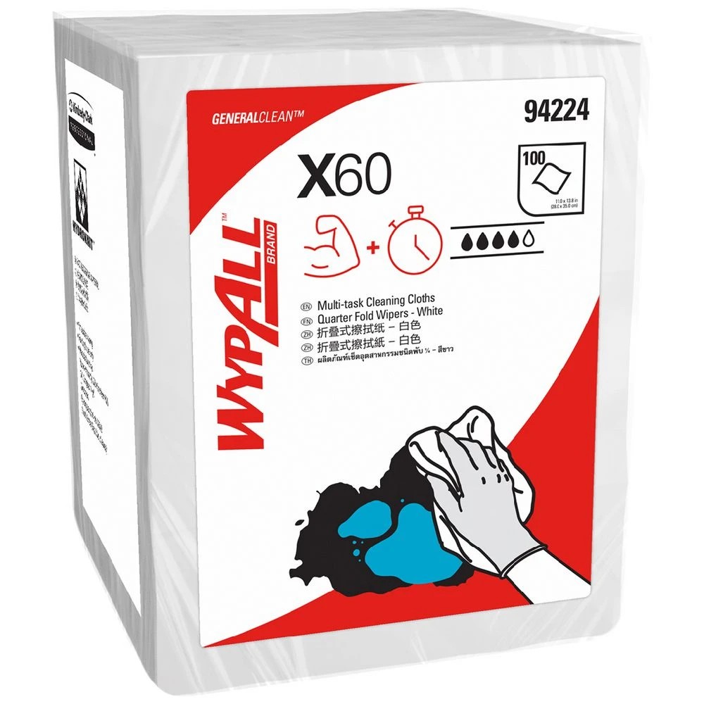3 Wypall X60 Pop-Up Box Wipers 100 Sheet 8 Pack, 3 of 5
