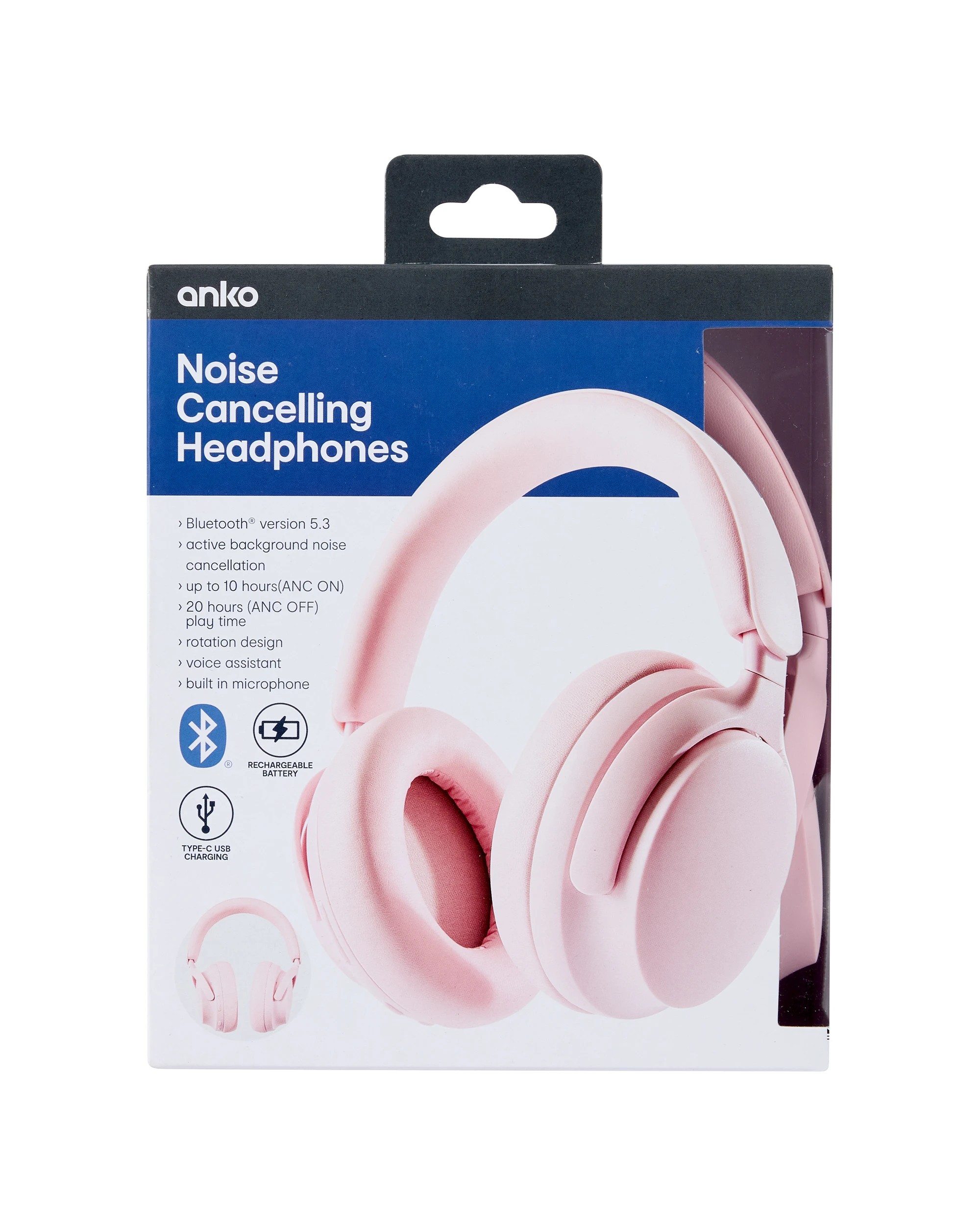 9 Active Noise Cancellation Headphones - Pink, 9 of 10