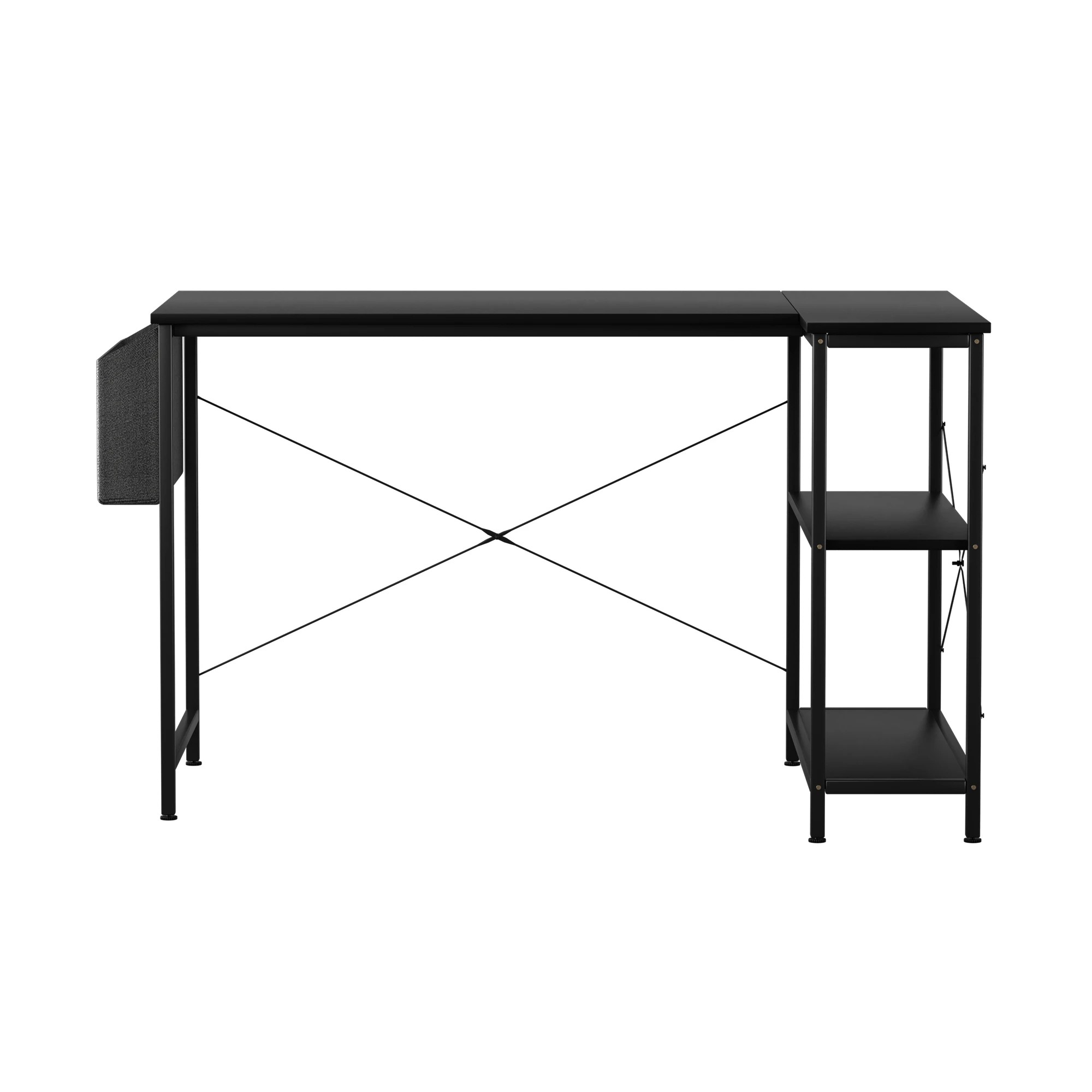 2 Levede L-shapd Computer Desk - Black, 2 of 6