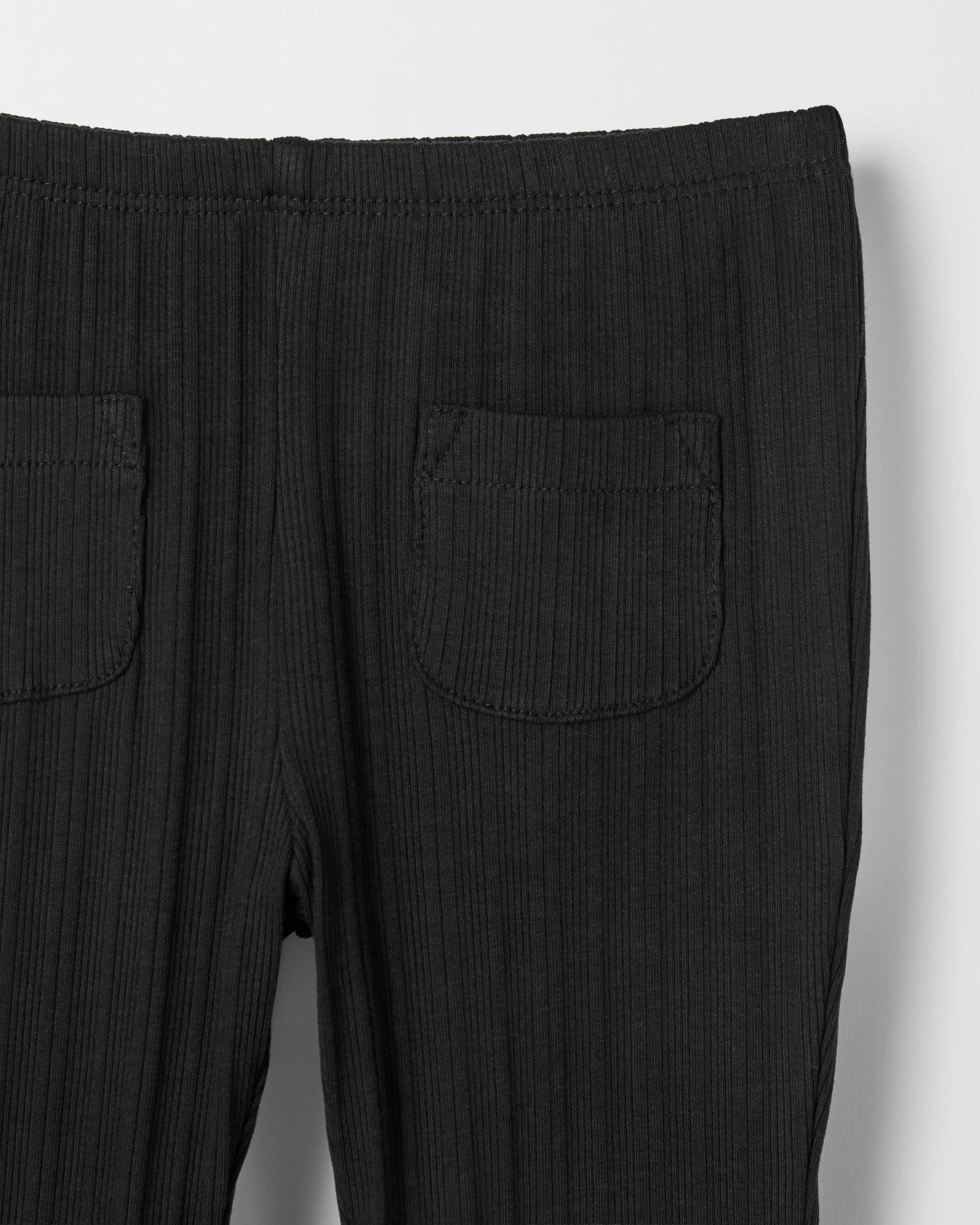 2 Target Baby Baby Organic Cotton Ribbed Pocket Front Flare Leggings BLACK, 2 of 2