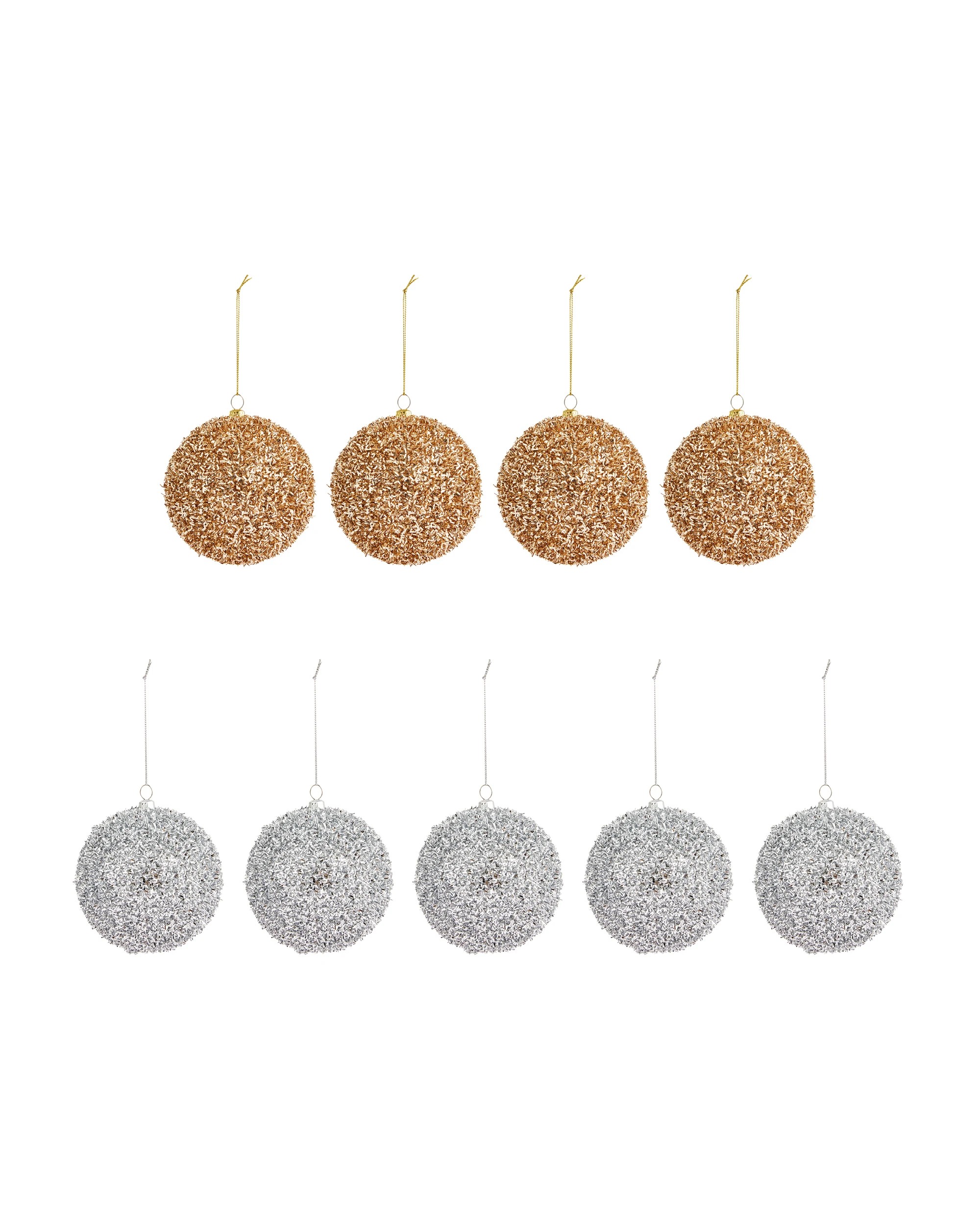 2 9 Pack 10cm Luxury Tinsel Baubles, 2 of 5
