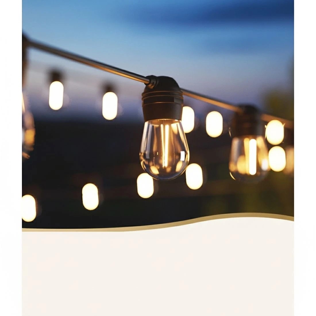 2 50m Solar Festoon Lights Outdoor LED String Light Christmas Party - Black, 2 of 4