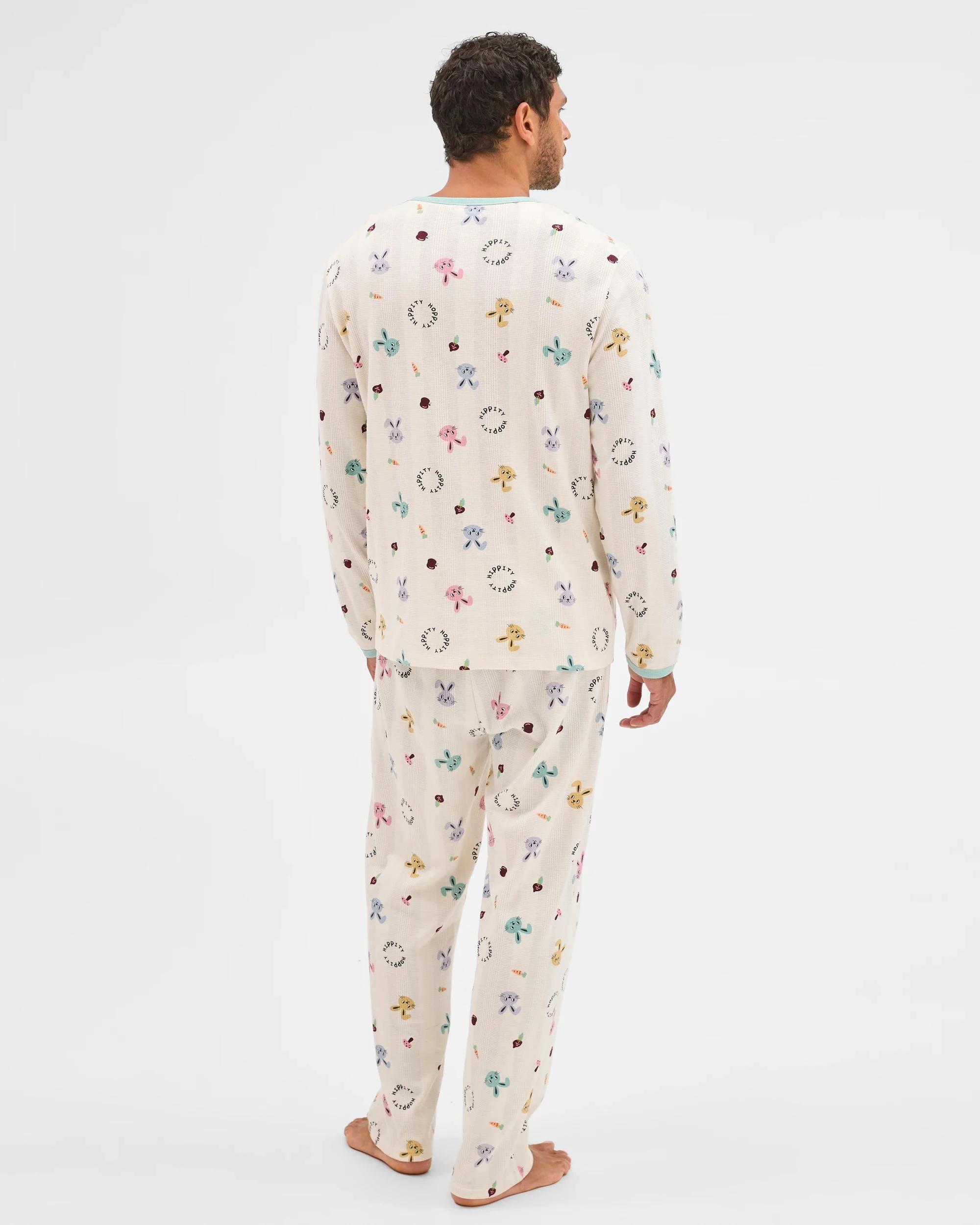 7 Target Man Family Matching Australian Cotton Easter Mens Pyjama Set - Bunny Head WAFFLE BUNNY, 7 of 9