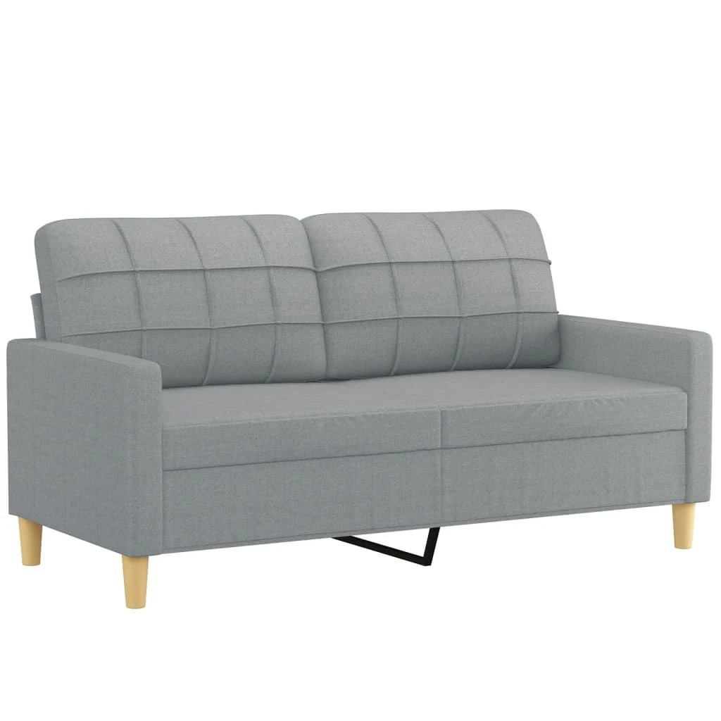 3 Vidaxl 3 Piece Sofa Set With Pillows Light Fabric - Grey, 3 of 8