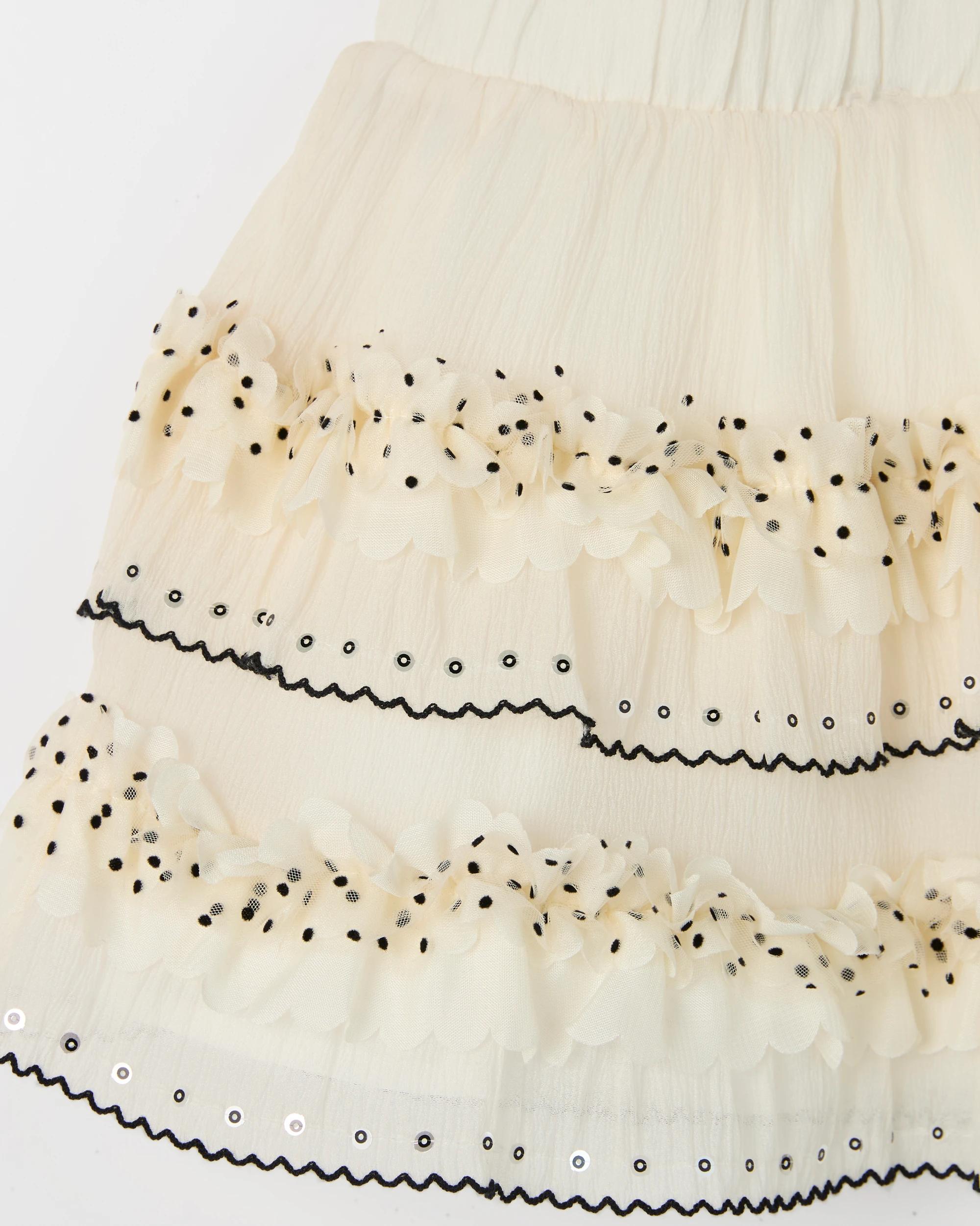 7 Target Kids Sequin Tulle Occasional Party Rara Skirt CREAM, 7 of 7