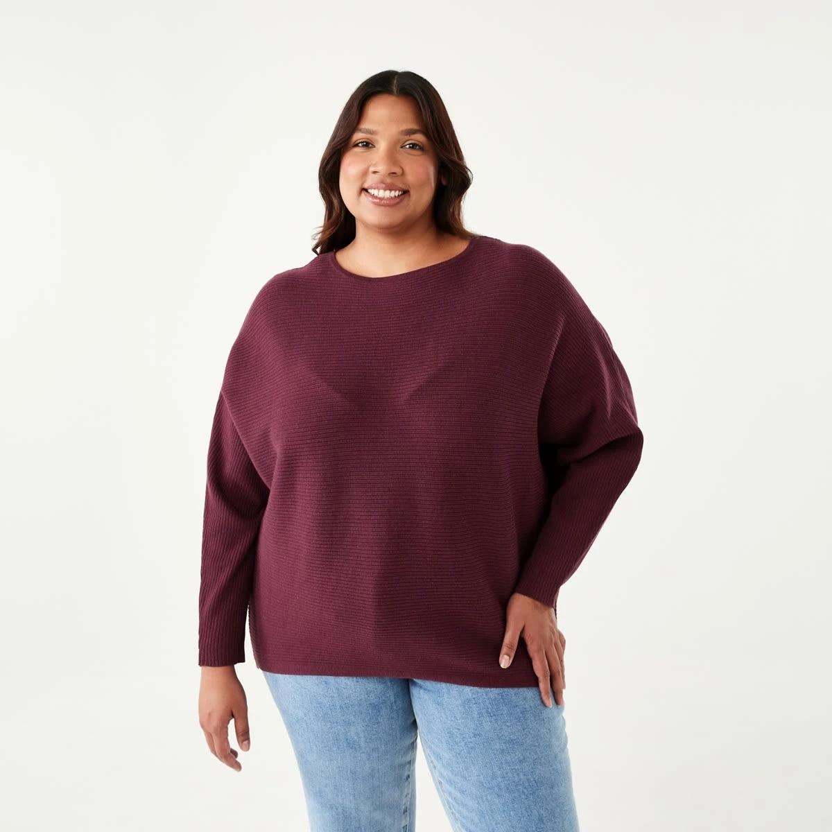 1 Curve Long Sleeve Batwing Jumper Mulberry, 1 of 5