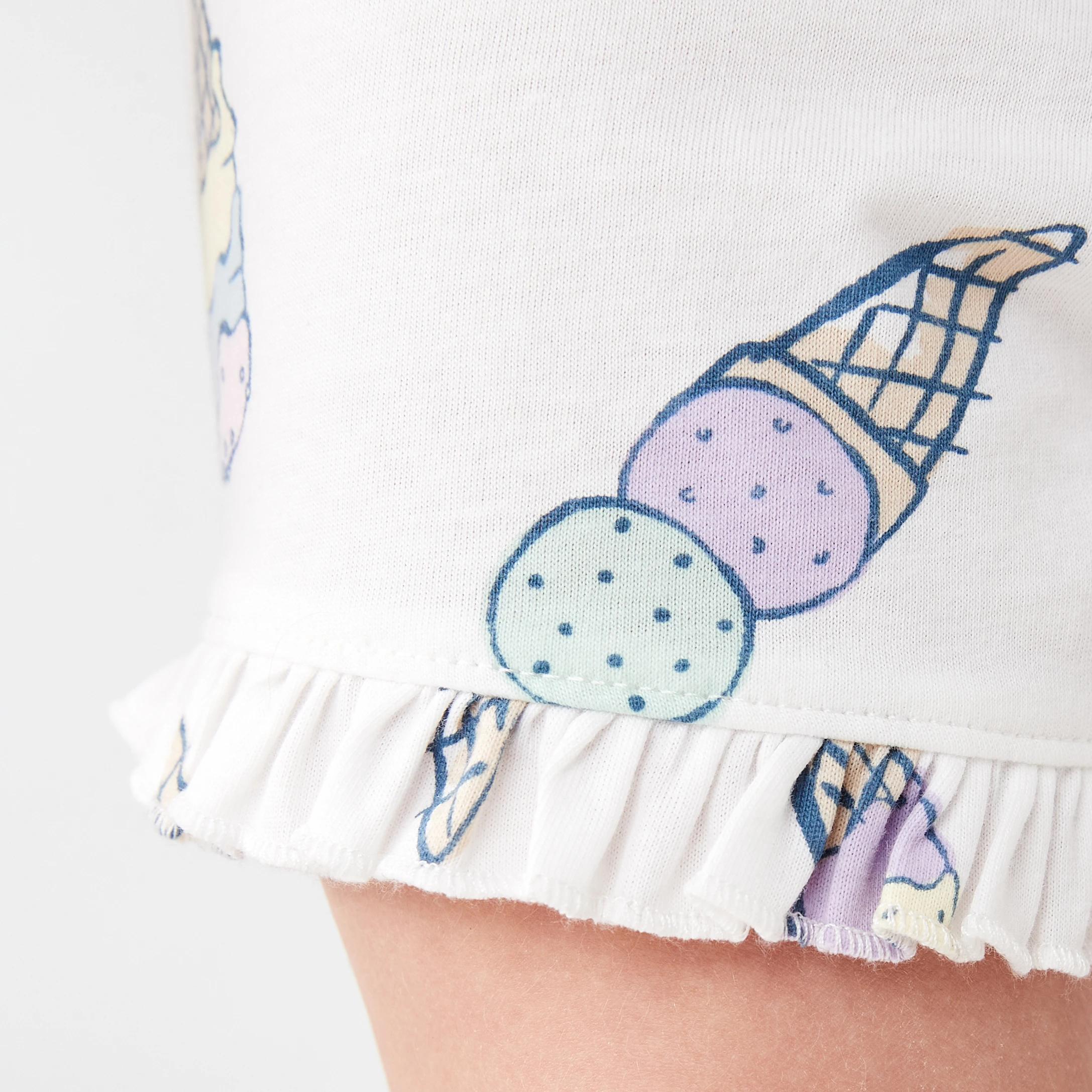 6 Short Sleeve Jersey Pyjama Set ICE CREAMS, 6 of 8