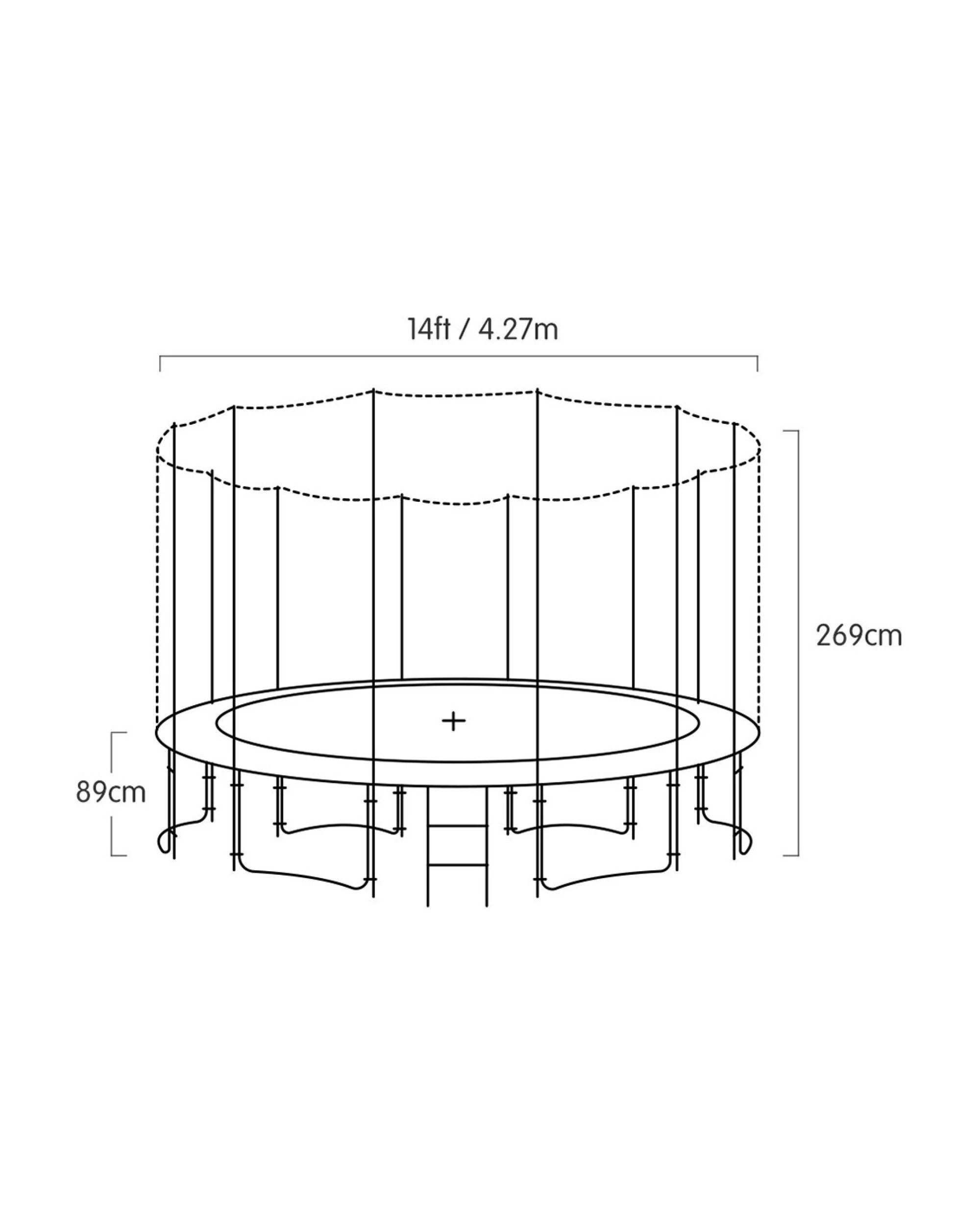 2 Blizzard 14ft Trampoline with Basketball Set Purple, 2 of 7