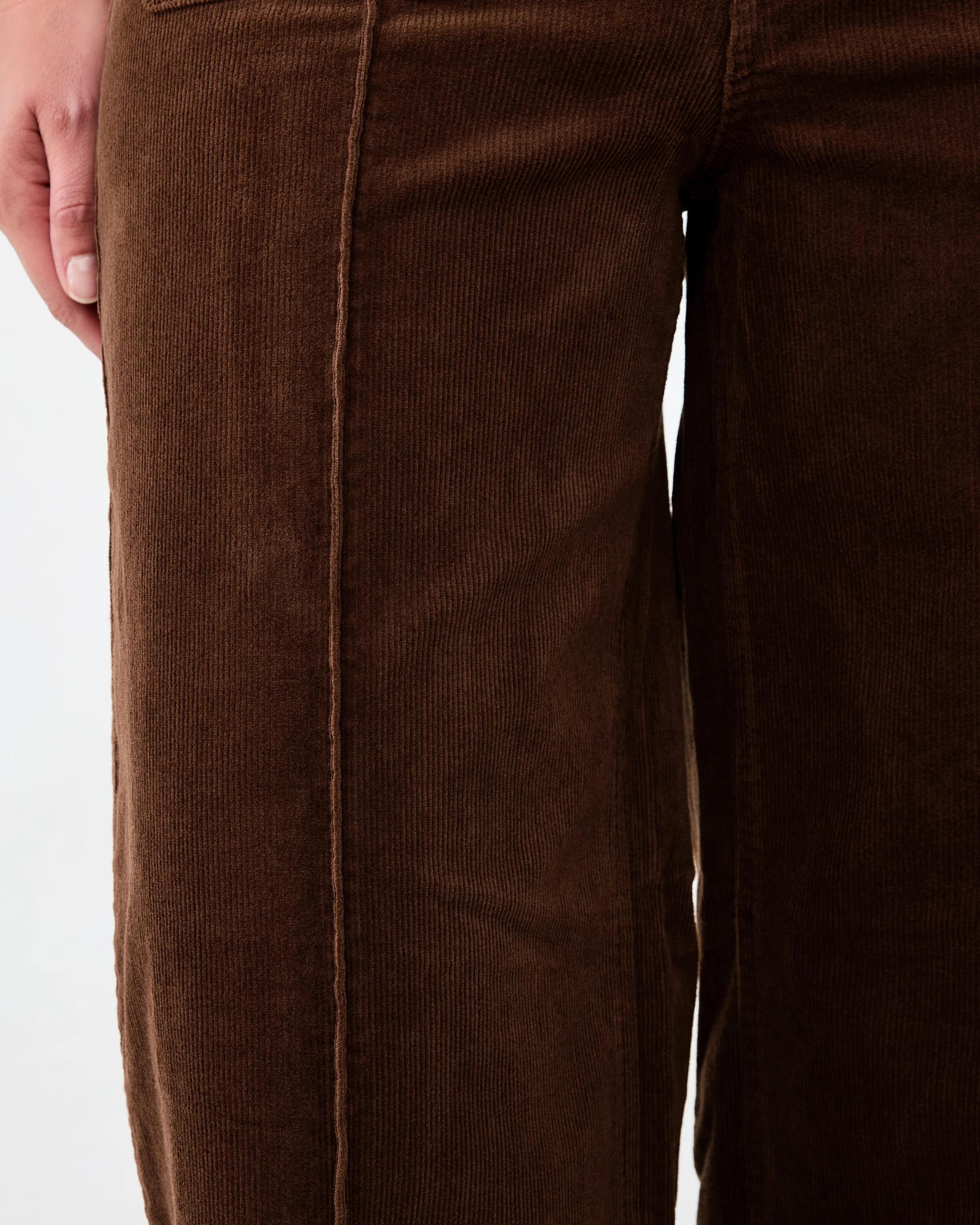 6 Pocket Front Wide Leg Corduroy Pants Brn Ptrdge, 6 of 8