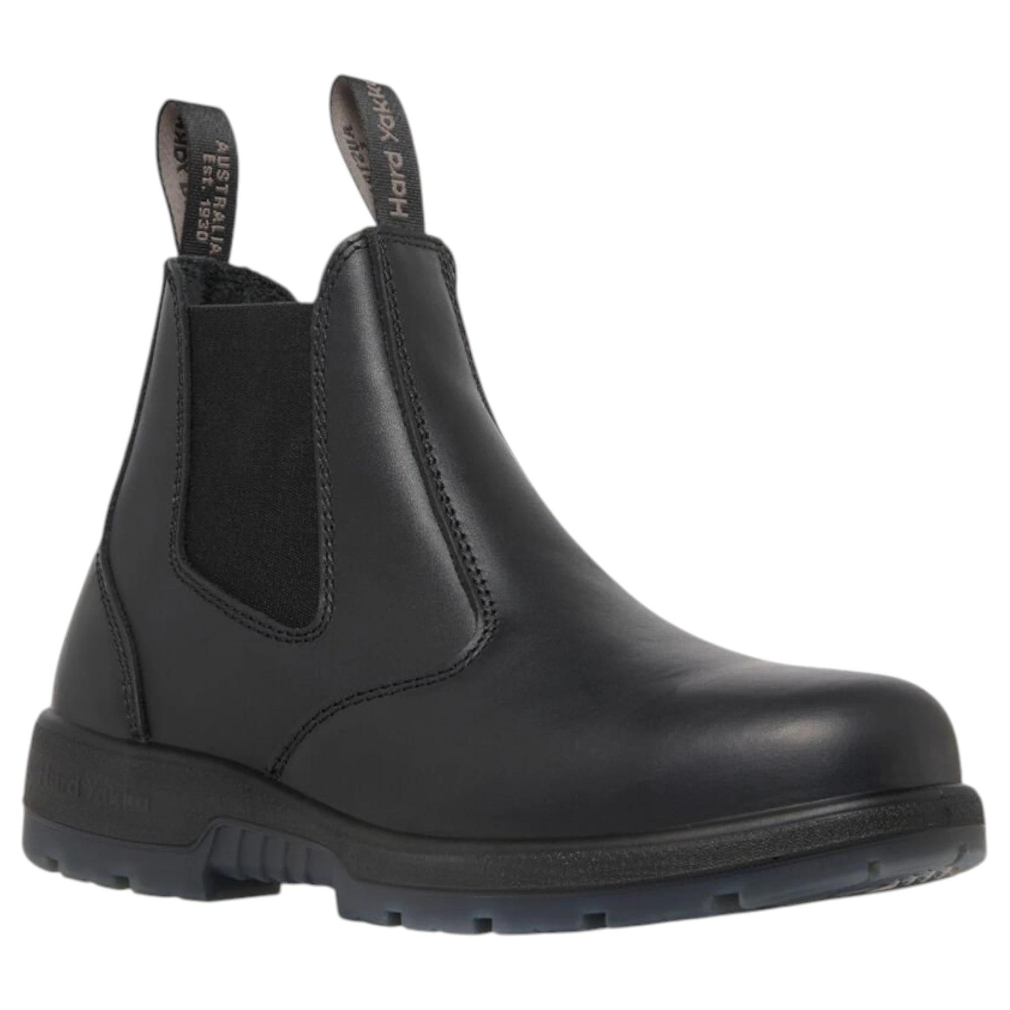 1 Hard Yakka Mens Outback Pull On Steel Toe Safety Boot BLACK, 1 of 6