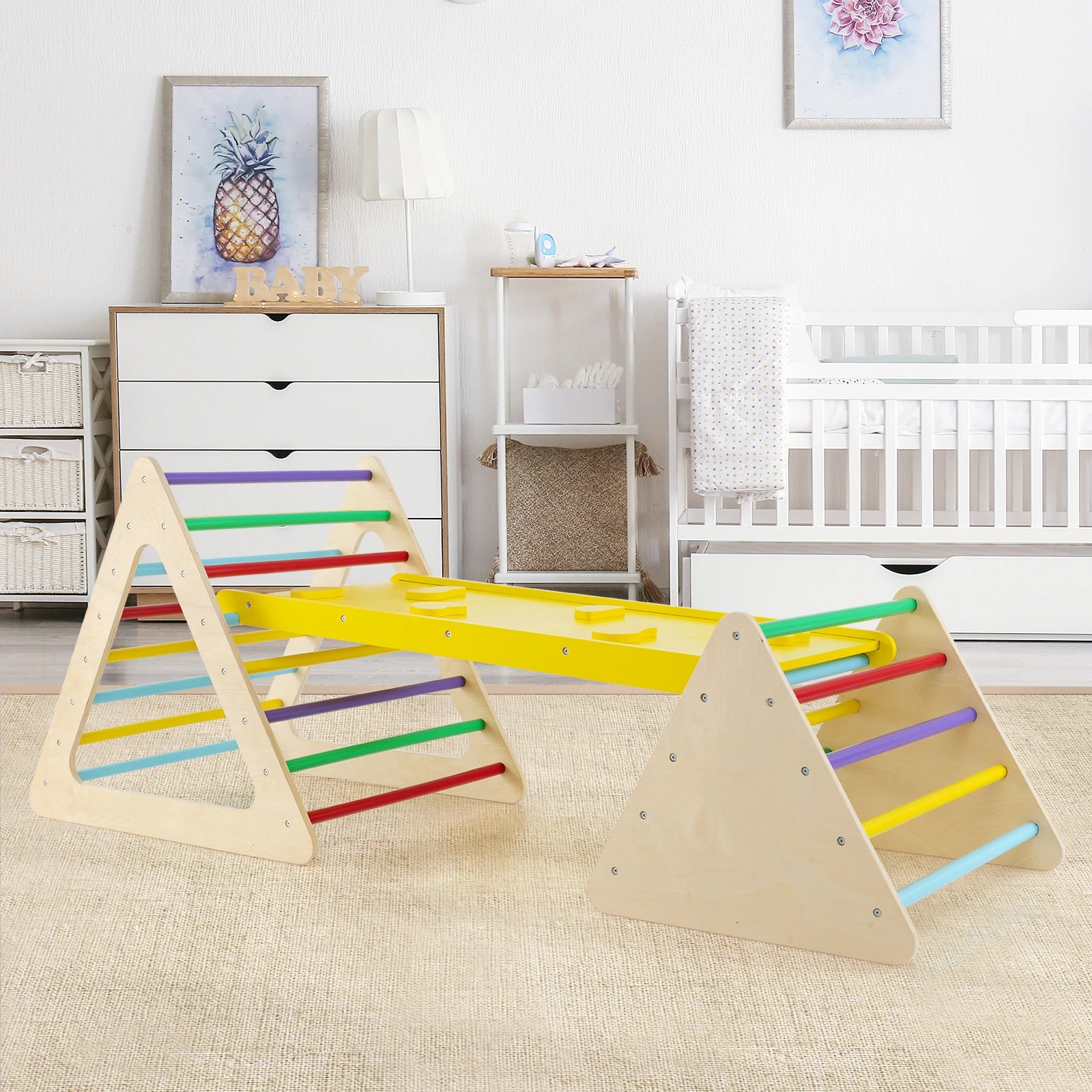 3 Costway Climb Playset Kids Climbing Frame Arch Ladder Set, 3 of 6